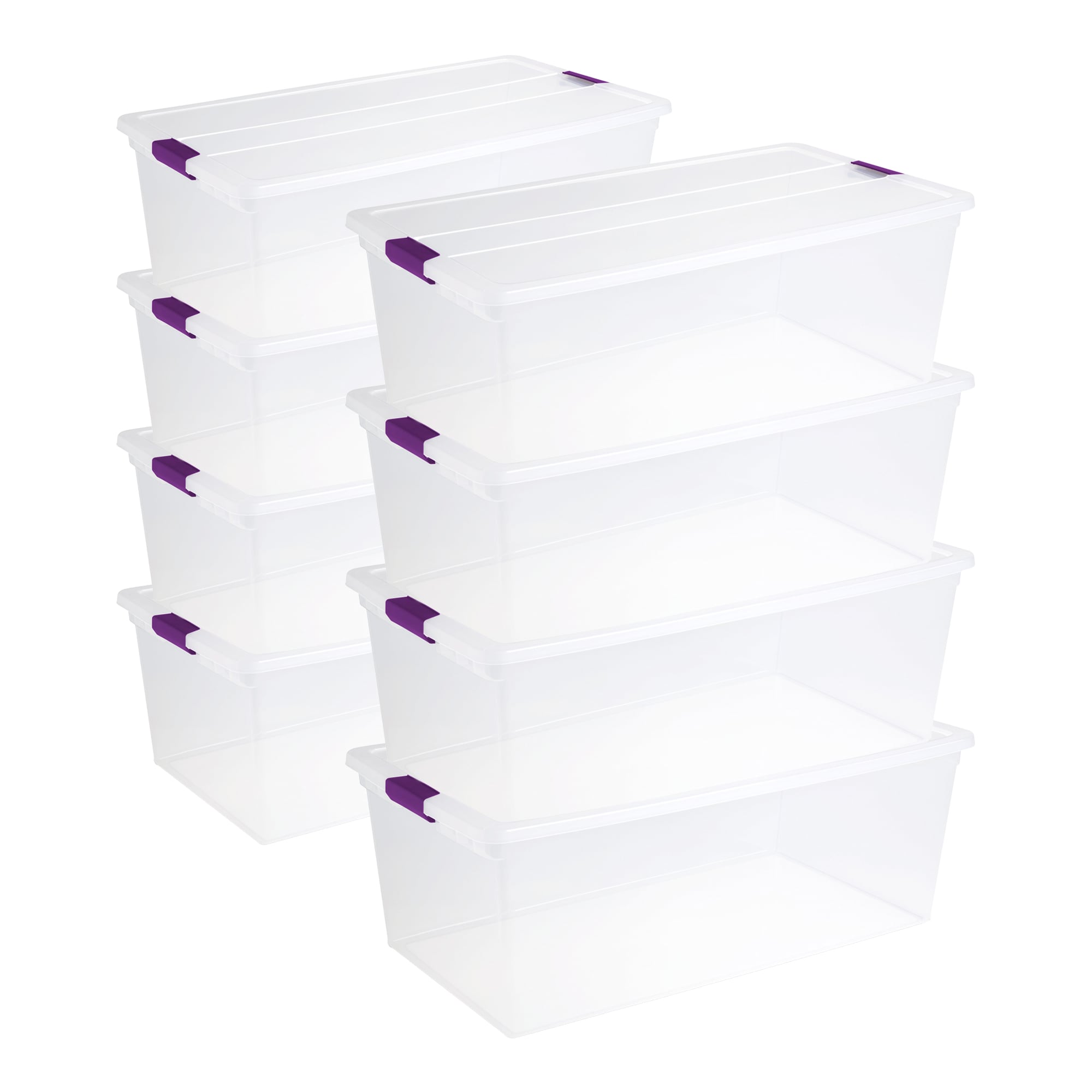Sterilite 110 Qt ClearView Latch Storage Box Stackable Bin with Lid 8-Pack #8 X 17641704
