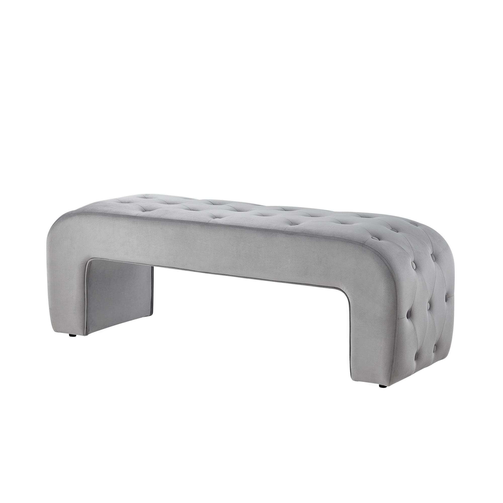 Inspired Home BH475-02GR-LS Annsley Modern Grey Accent Bench 51.6-in x 16.1-in x 18.5-in