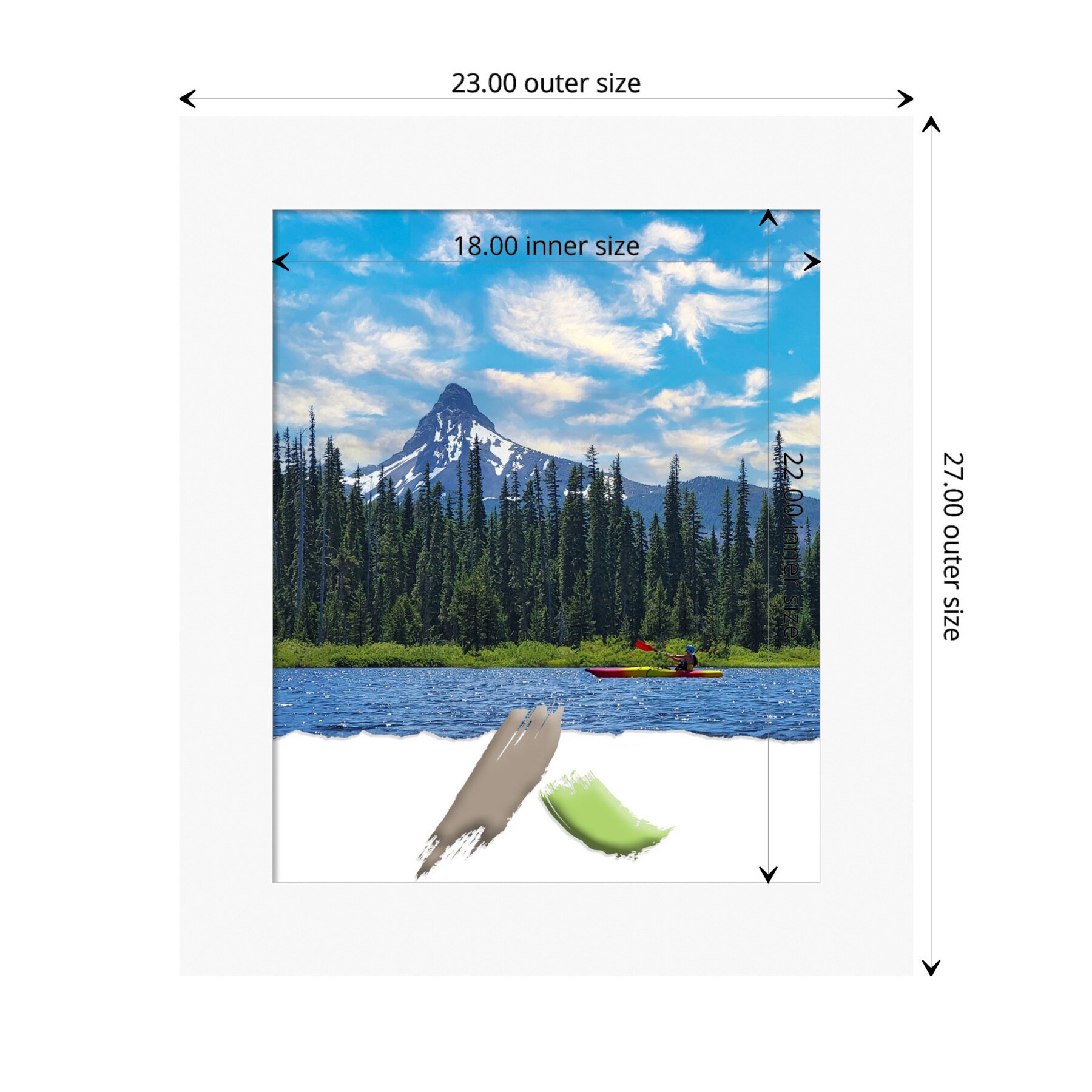 Basic White Wood Wall Picture Frame 18x22 Inch