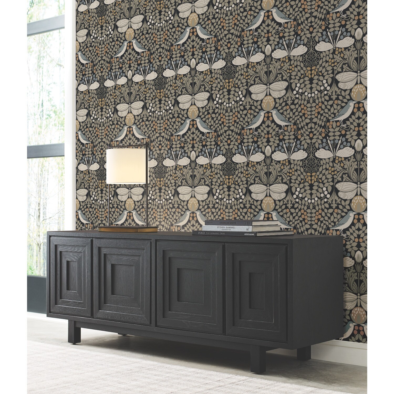 York Wallcoverings Ronald Redding Arts And Crafts 56.4-sq Ft Black Non ...