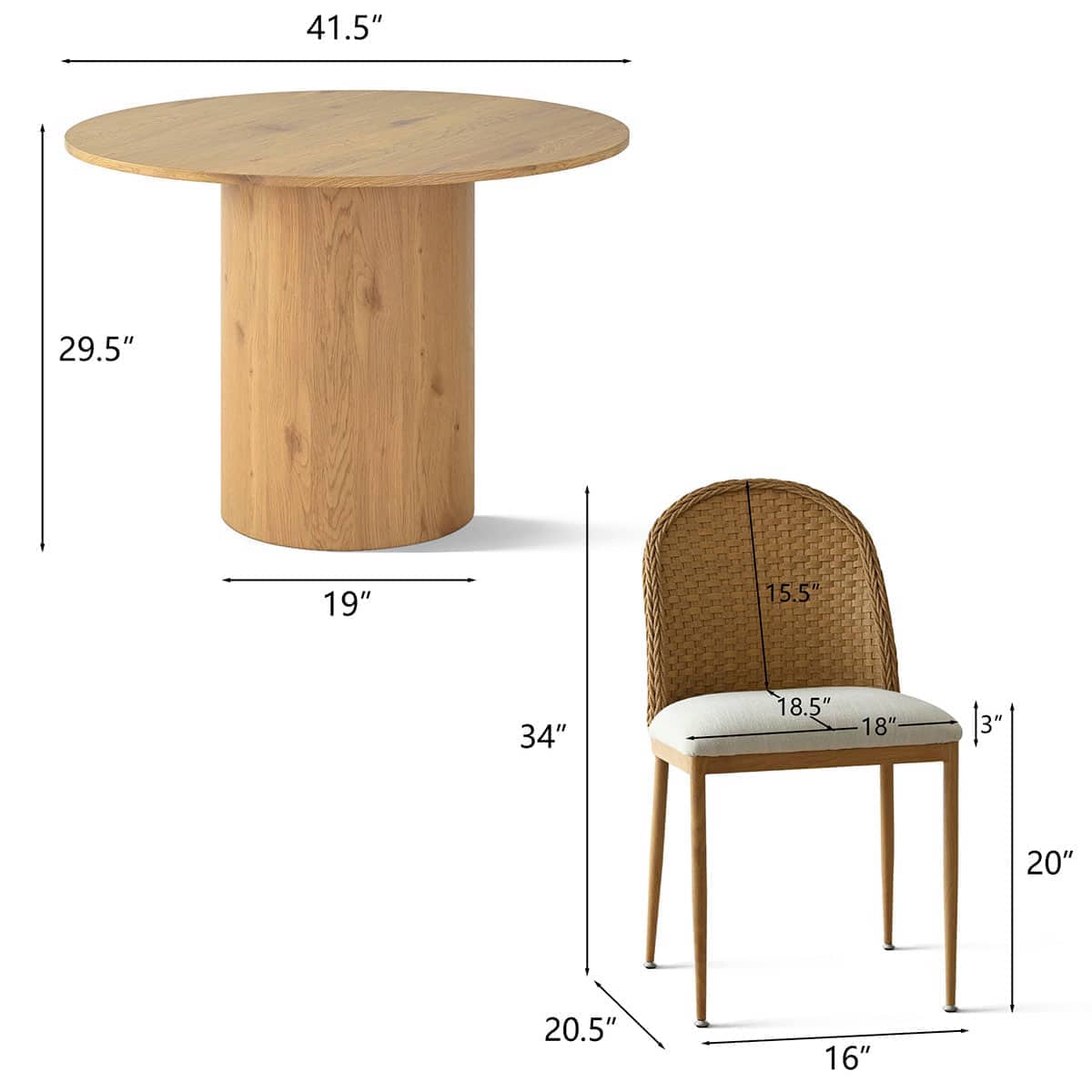 Maison Boucle MUSK-OAK+BARCELONA-4 Dining-Sets - View #3
