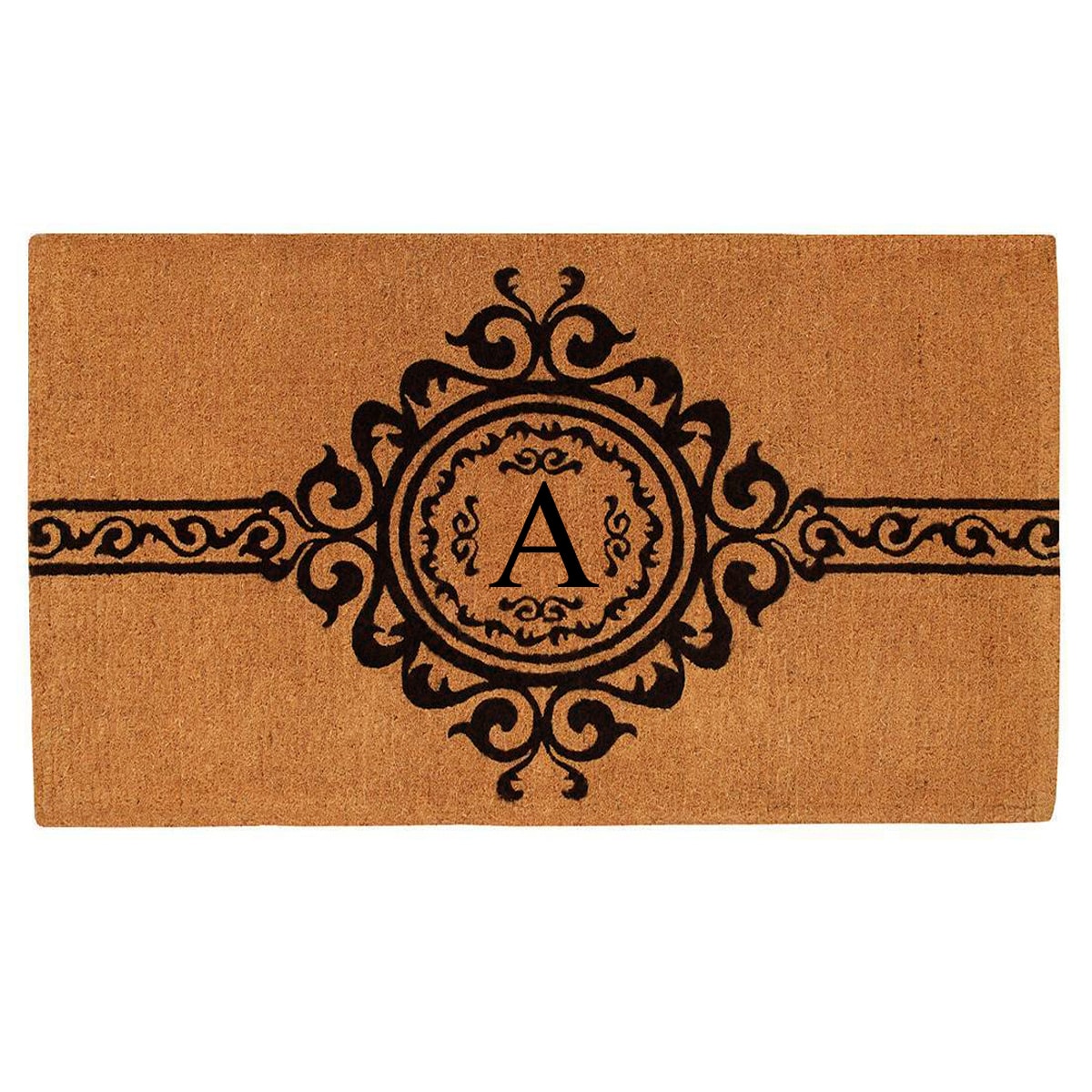 Callowaymills 180071830A 2-ft x 3-ft Natural/Black Coir Rectangular Indoor or outdoor Decorative Door mat