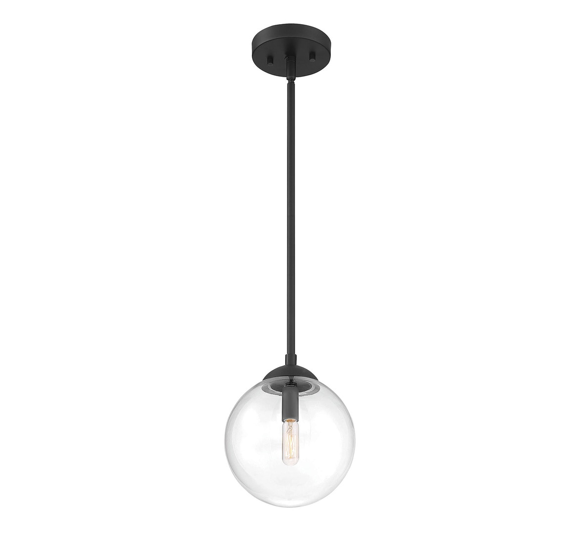 Meridian Lite Trends Meridian Matte Black Industrial Clear Glass Globe ...