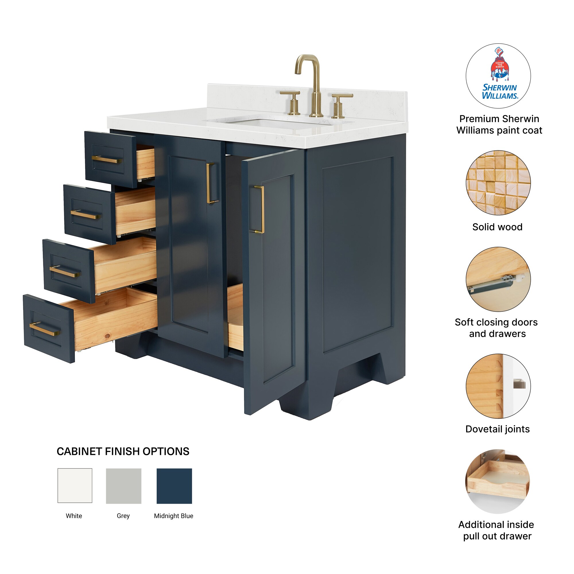 ARIEL Q036SRCQRVOMNB Bath-Vanity-Combo - View #4