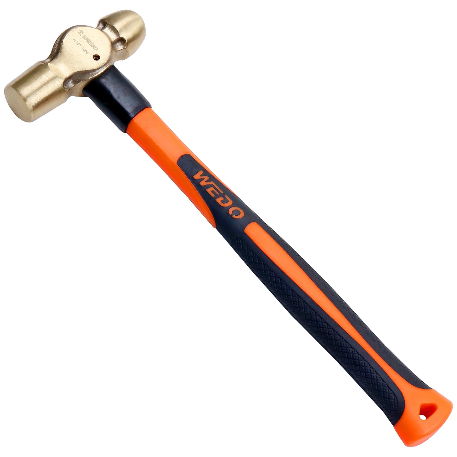 KIWDZFU  Non Sparking Ball Peen Hammer One Pound Head Twelve Inches Length Aluminum Bronze Handle Spark Free Safety Tool durable home and garden