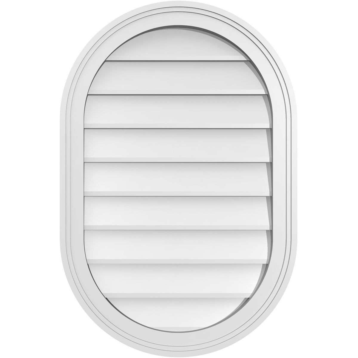 Ekena Millwork GVPVR20X3002SN 20-Inches x 30-Inches Off-white Oval PVC Gable Louver Vent
