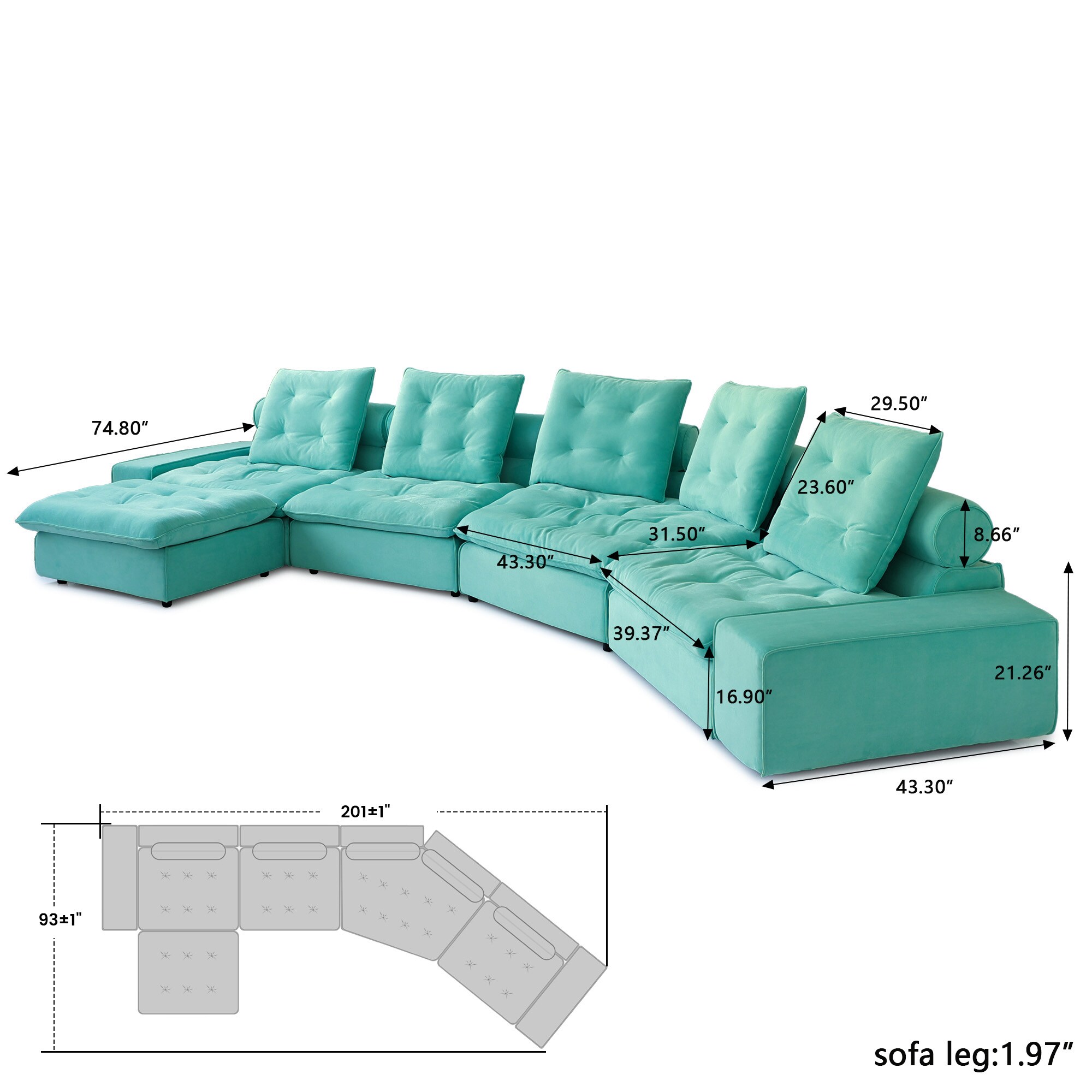 BuotiqHom DH-CF4+1-136TB Sofas-Loveseats - View #8