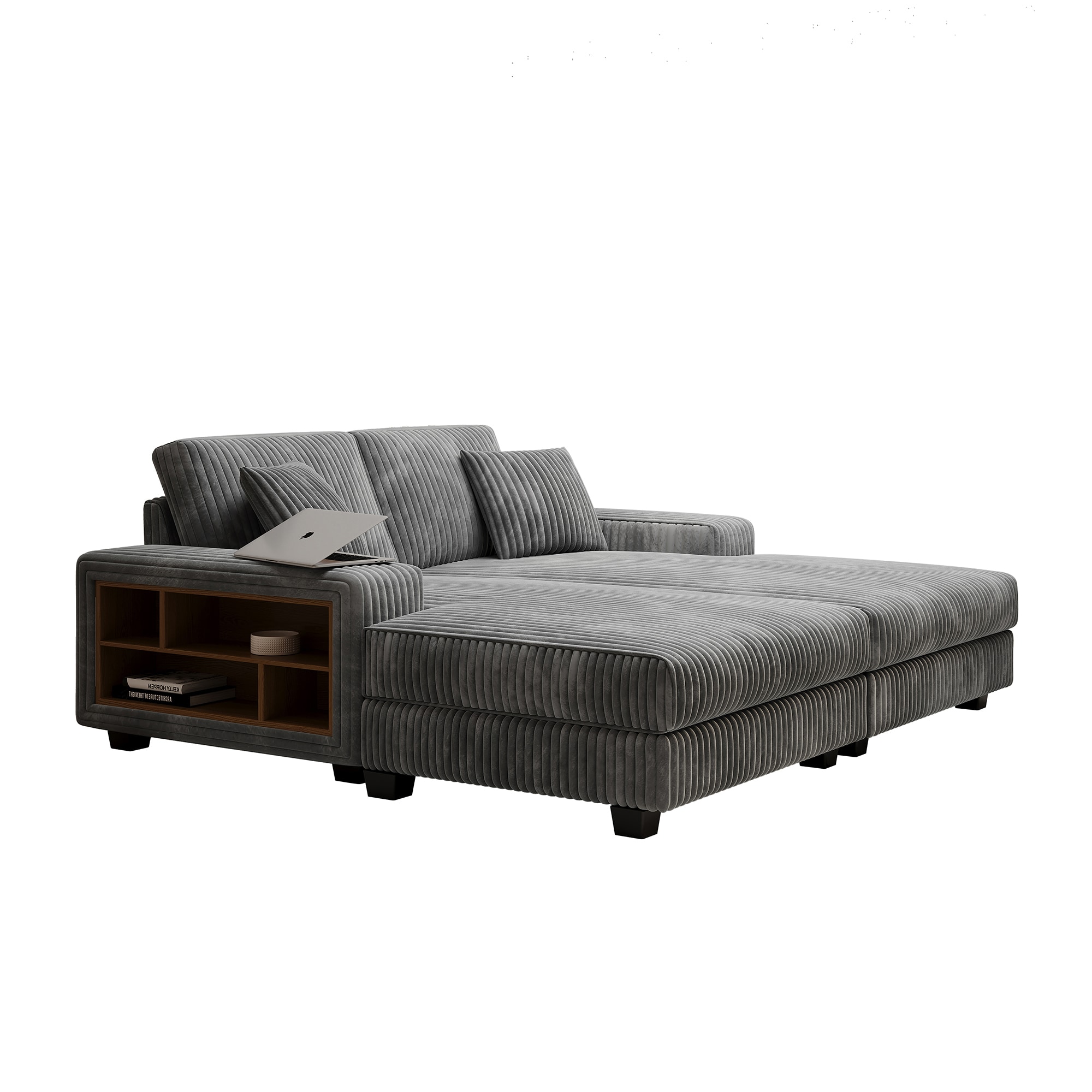 SINOFURN SYA370150LG 79.5-in Modern 2-Seat Gray 2 -seater Loveseat