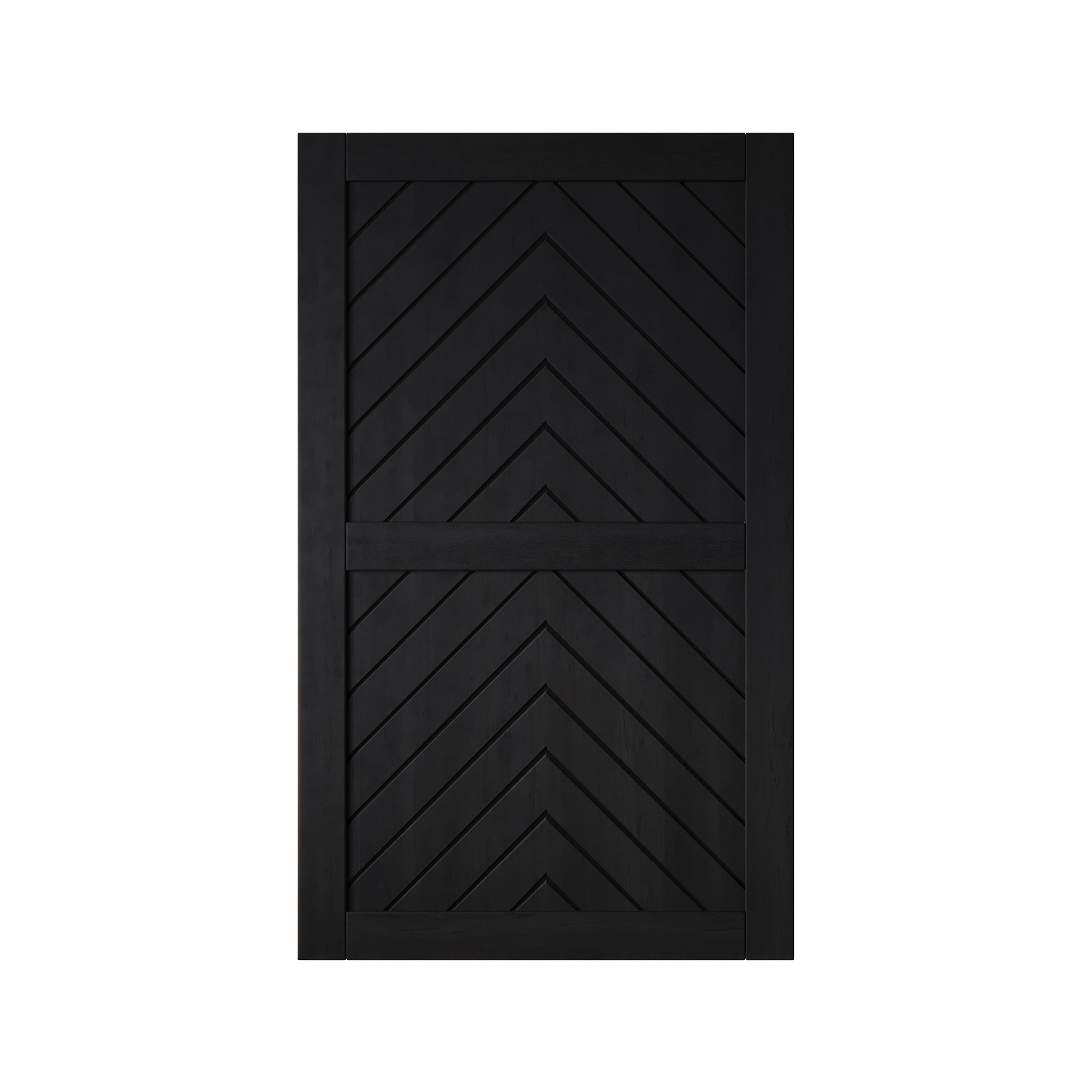 HOMACER JT1-4280-BK 42-in x 80-in Black Herringbone Pine Wood Solid core Single Barn Door (Hardware Not Included)