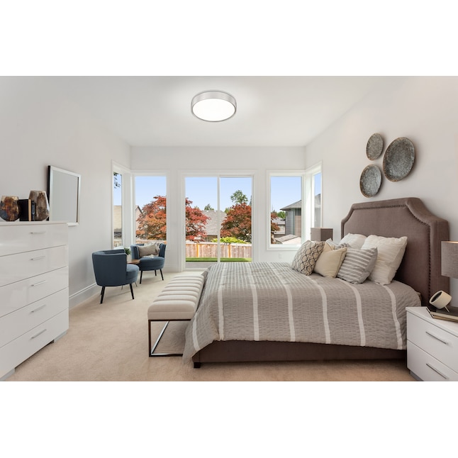 Z-Lite Kawan 1-Light 16-in Brushed Nickel LED Flush Mount Z-Lite Kawan 1-Light 16-in Brushed Nickel LED Flush Mount
