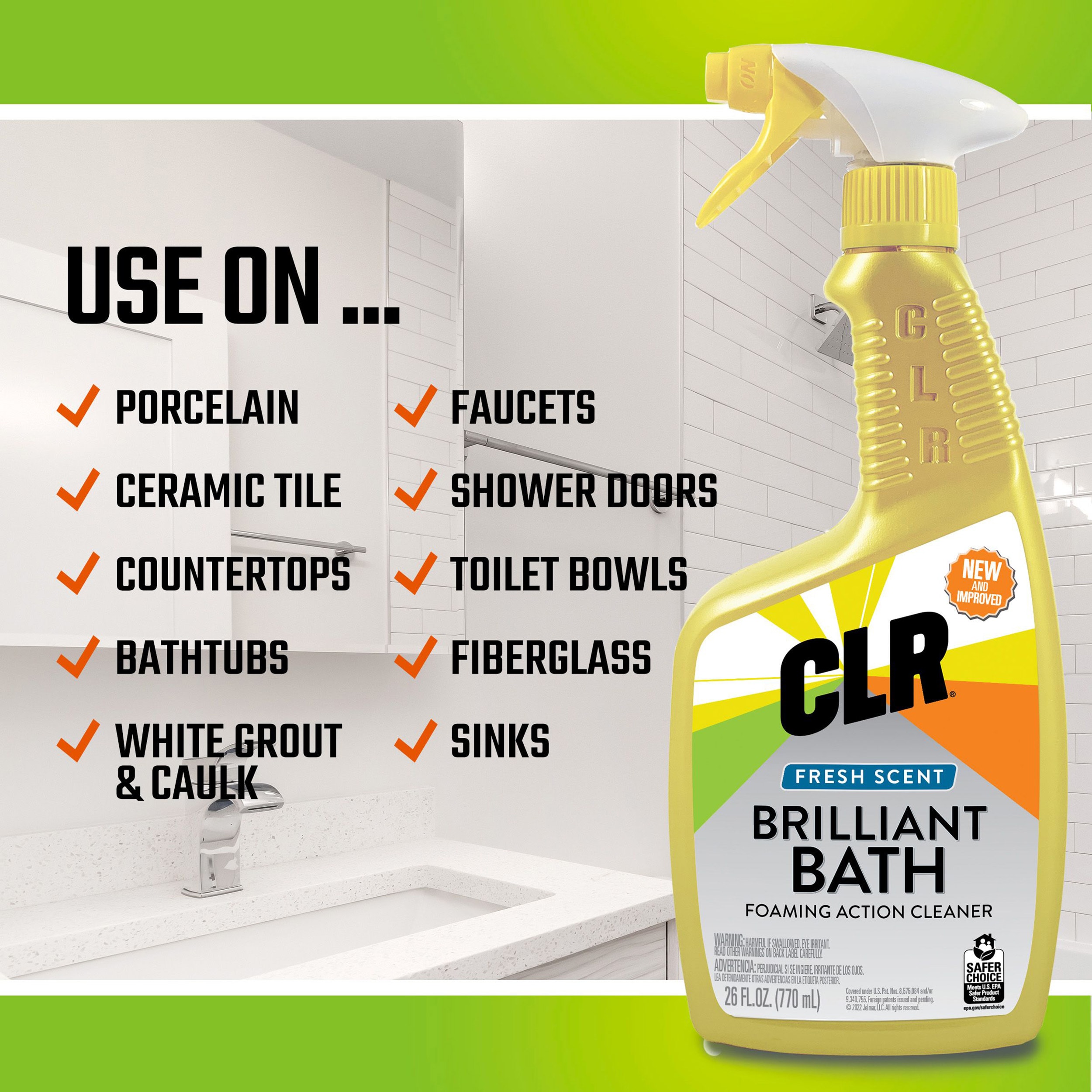 Buy CLR BB26-6-LV Brilliant Bath Cleaner, 26 oz Bottle, Liquid, Lavender,  Clear/White Clear/White