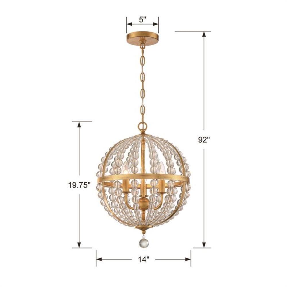 Crystorama Roxy 3-Light Polished Gold Transitional Crystal Chandelier ...