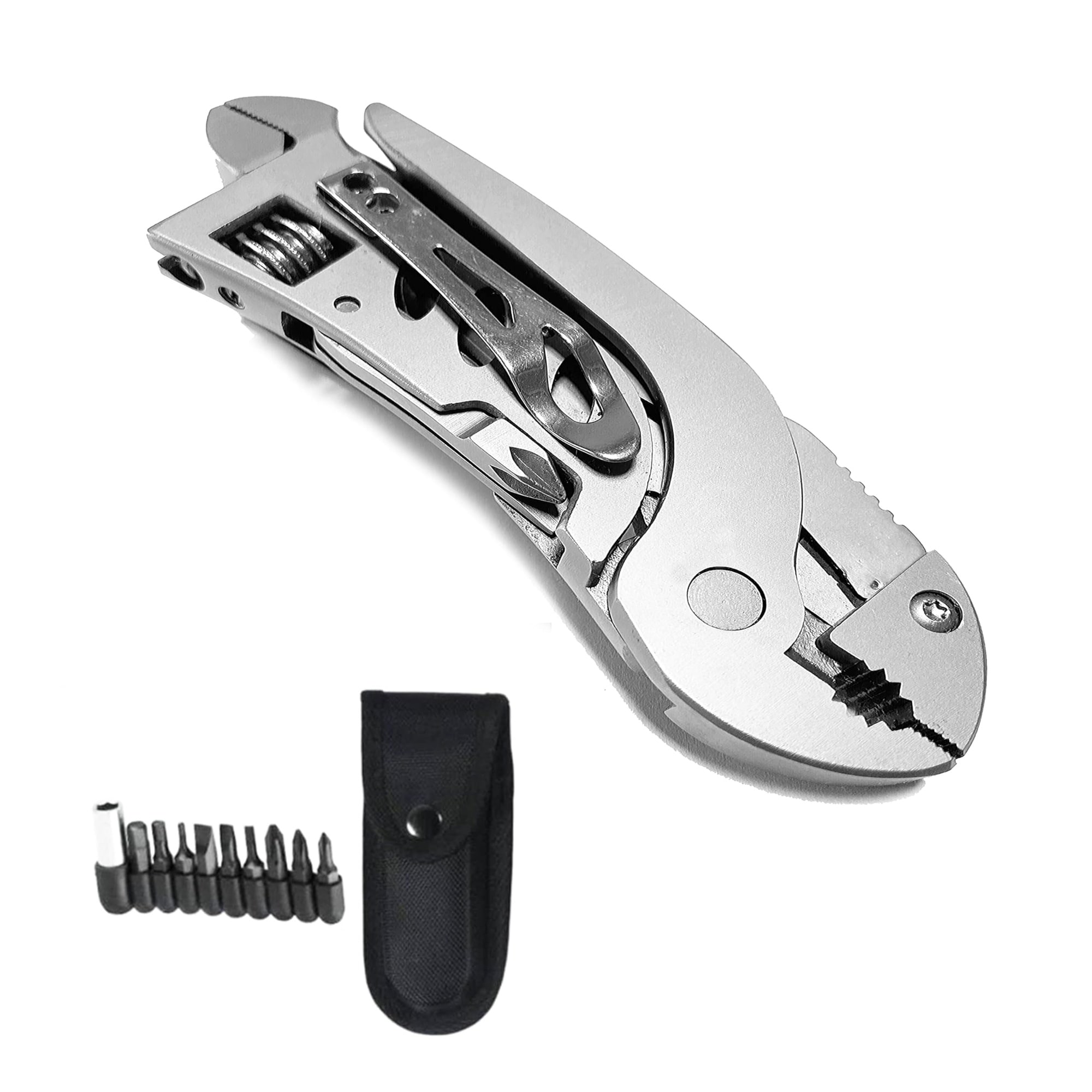 KHKFY Multitool Wrench With 7 Tools Pliers Wire Cutter Flat Screwdriver Phillips Screwdriver Portable Adjustable Pocket Folding Multi Tool Plier #LKH0814B189