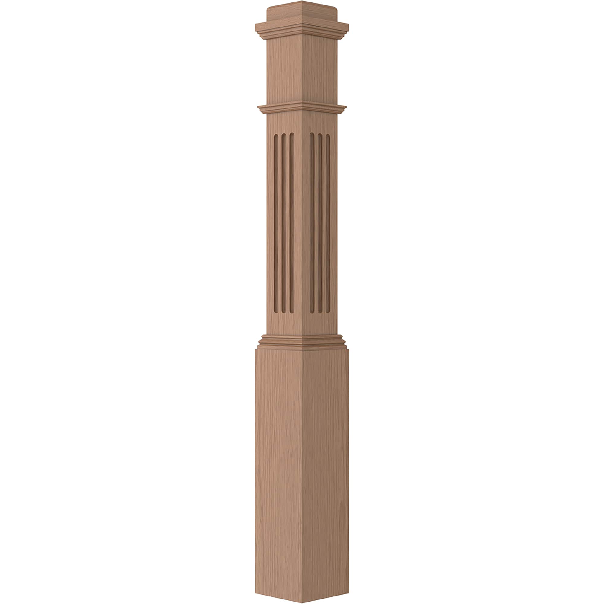 L.J. Smith Stair Systems LJF-4091-WO 6.25-in x 55-in Unfinished White oak Universal Stair Newel Post