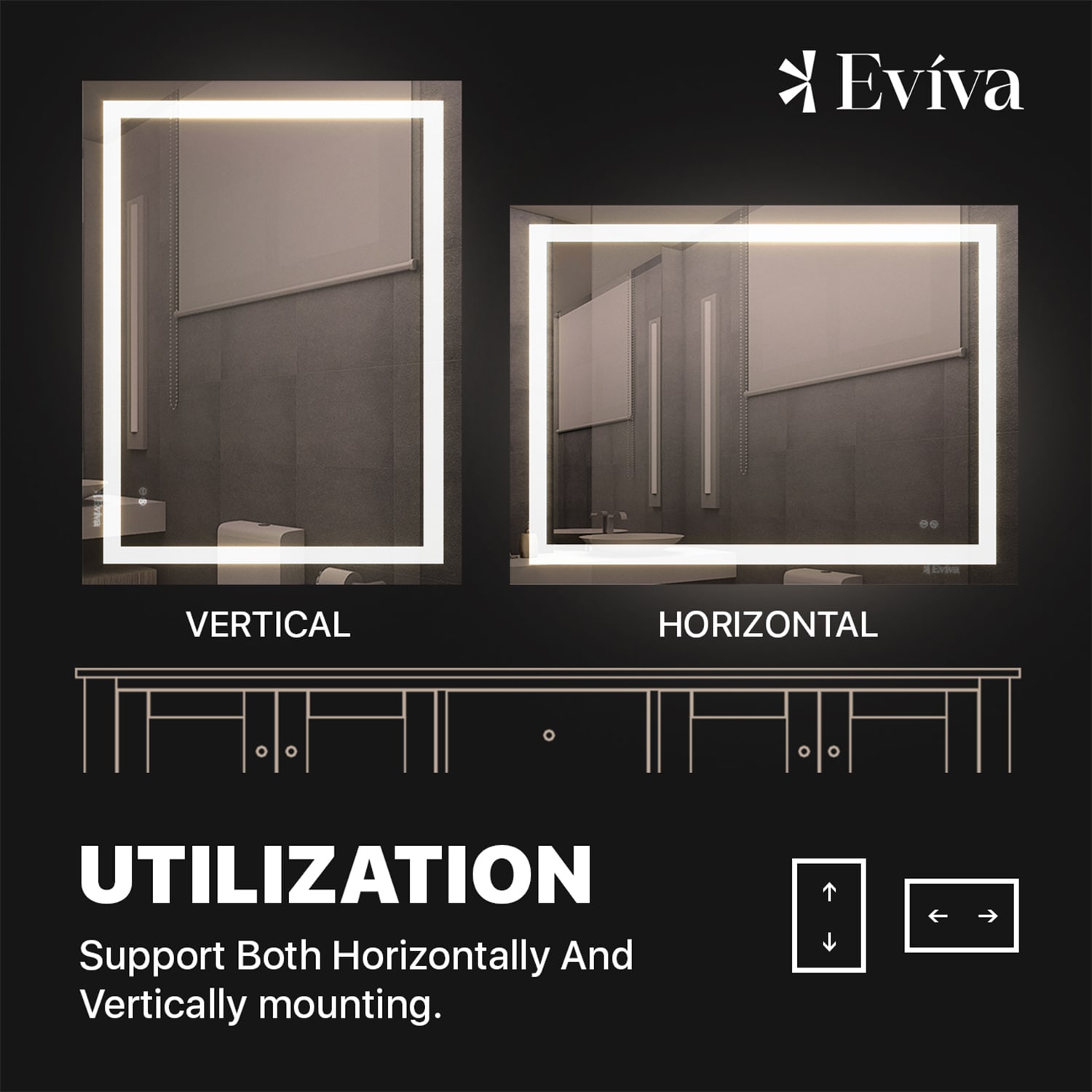 Eviva EVMR101-48X36-LED Framed-Bath-Mirrors - View #6