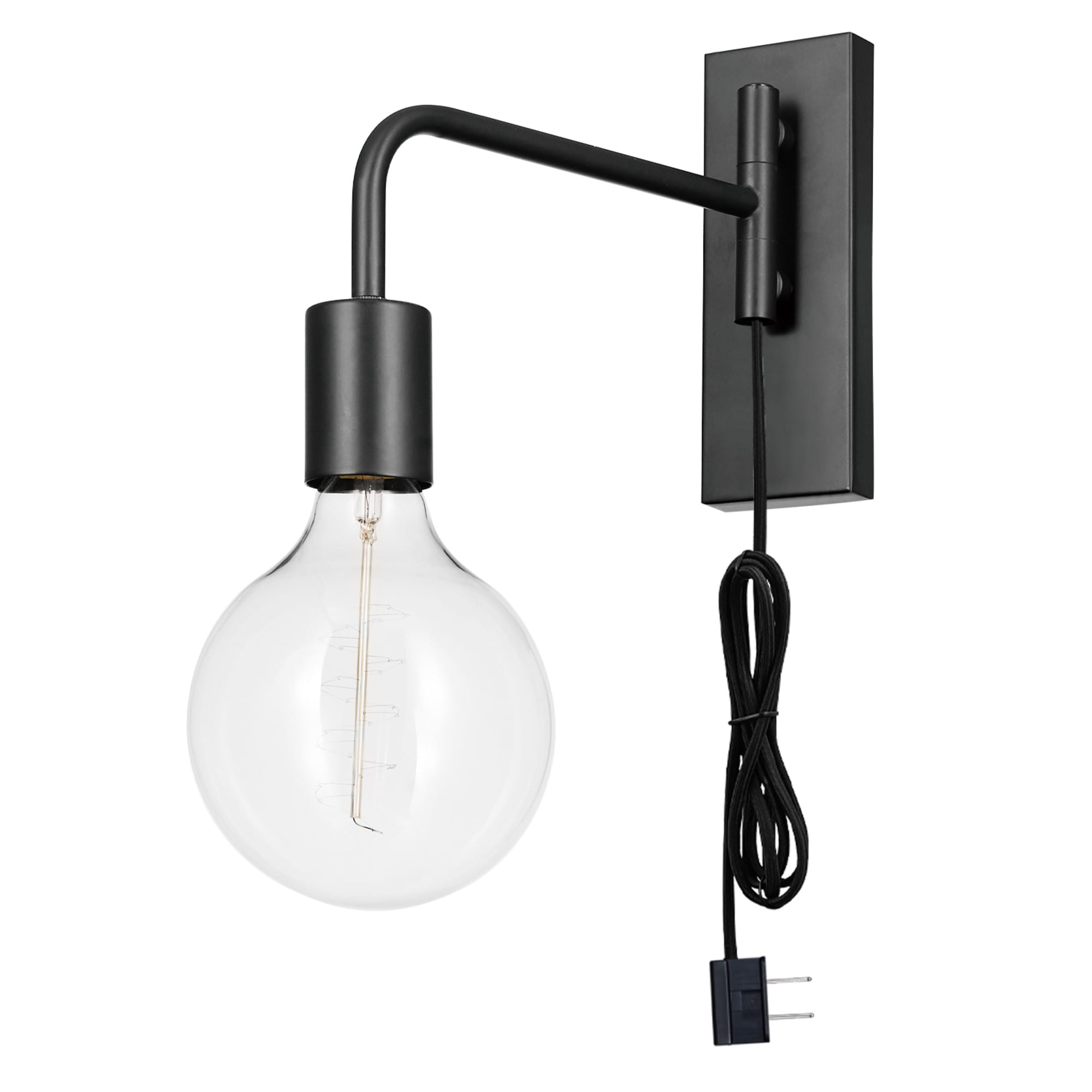 Wall Sconces Reading Light Black white silver 3W LED 4000K Cord Plug Wall Lamp 