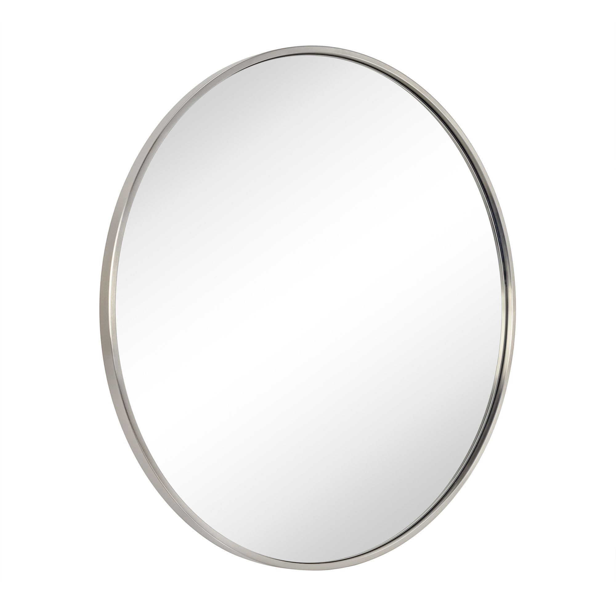 TEHOME  36 in. W x 36 in. Round Stainless Steel Framed Bathroom Vanity Mirror in Brushed Nickel