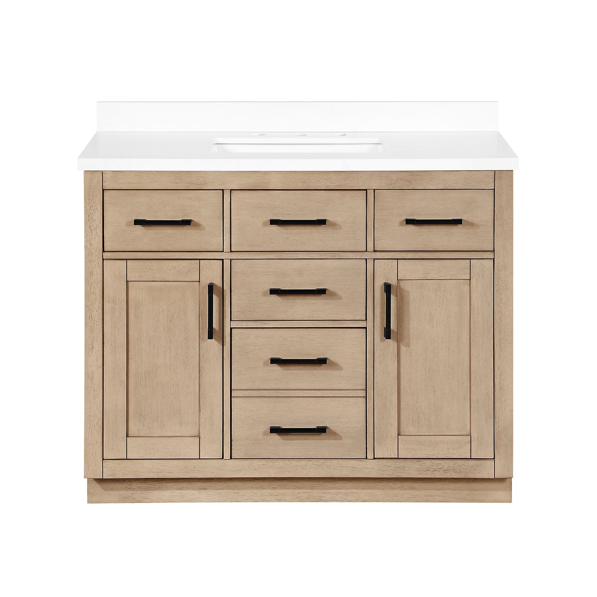 Bailey 42" Sahara Birch Freestanding Bathroom Vanity with Ceramic Sink