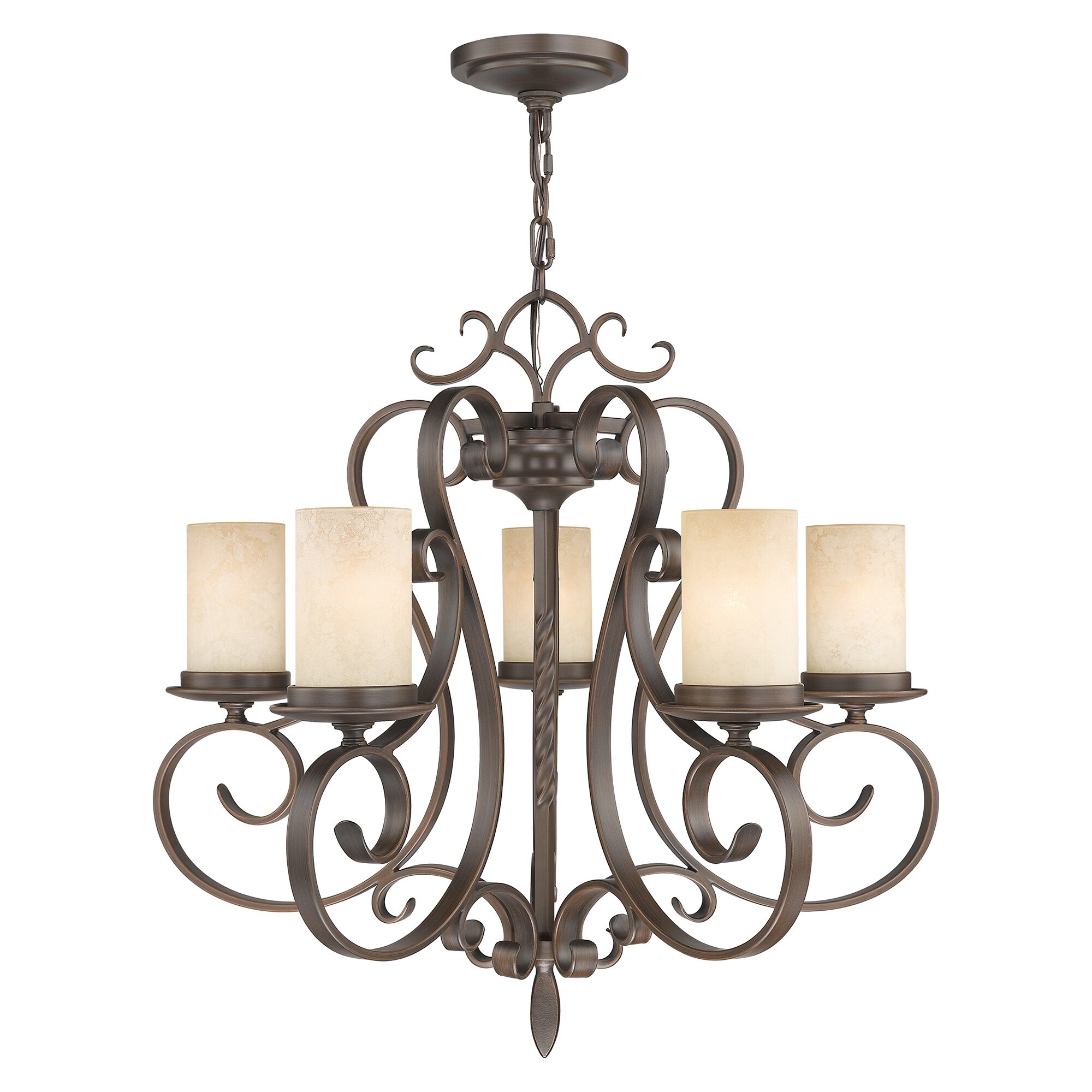 Livex Lighting 5485-58 Millburn Manor 5 -Light Matte Bronze Traditional For Use in Bathrooms, Bedrooms, Dining Rooms, Foyers, Kitchens, Living Rooms Chandelier