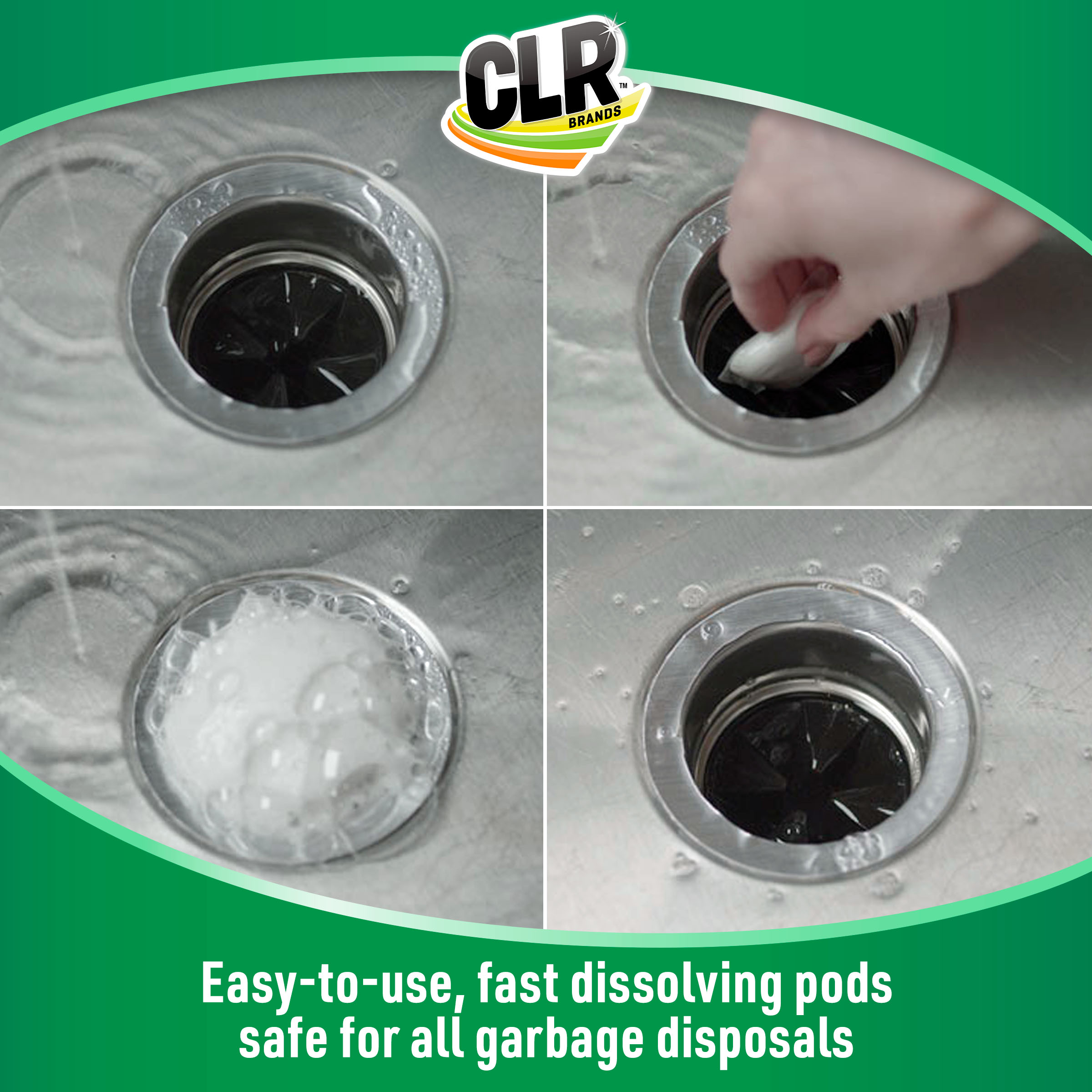 CLR Garbage Disposal Cleaner Pods, Clean Scent - 5 count