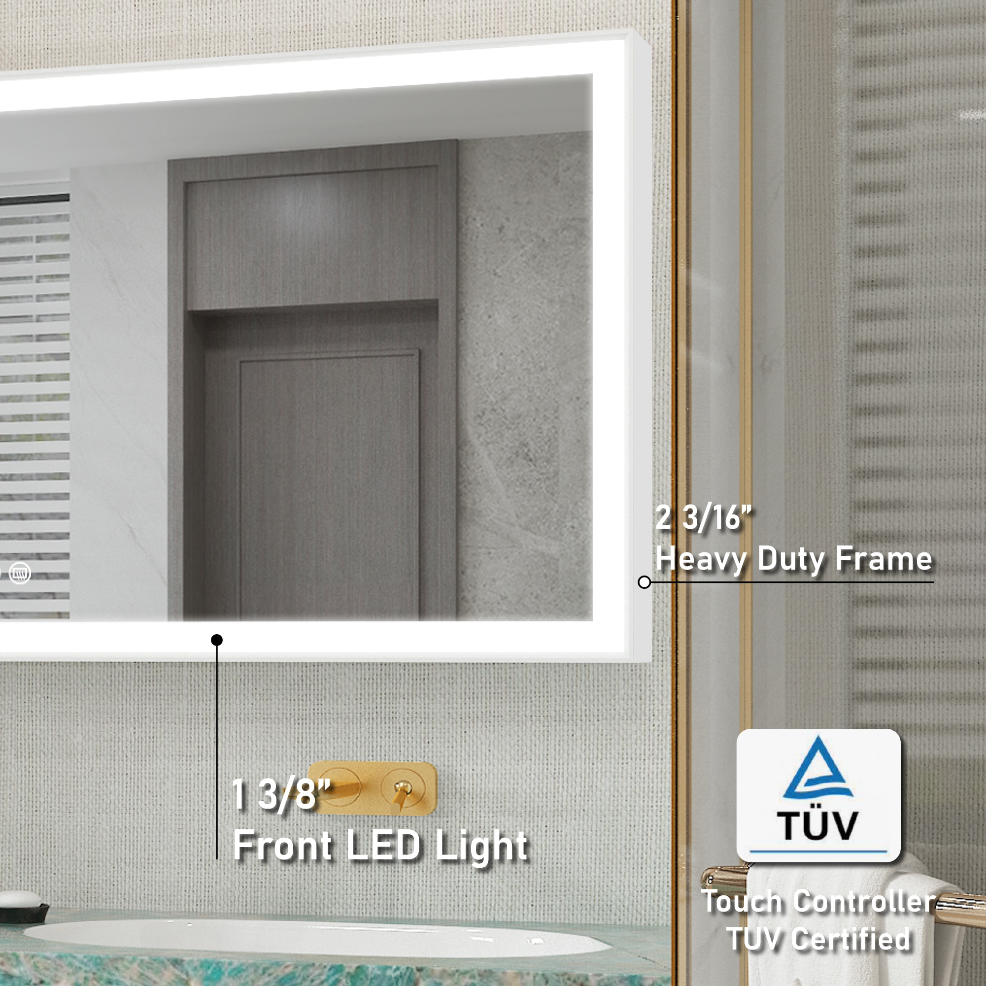 Forclover HE-31M3628 Framed-Bath-Mirrors - View #4