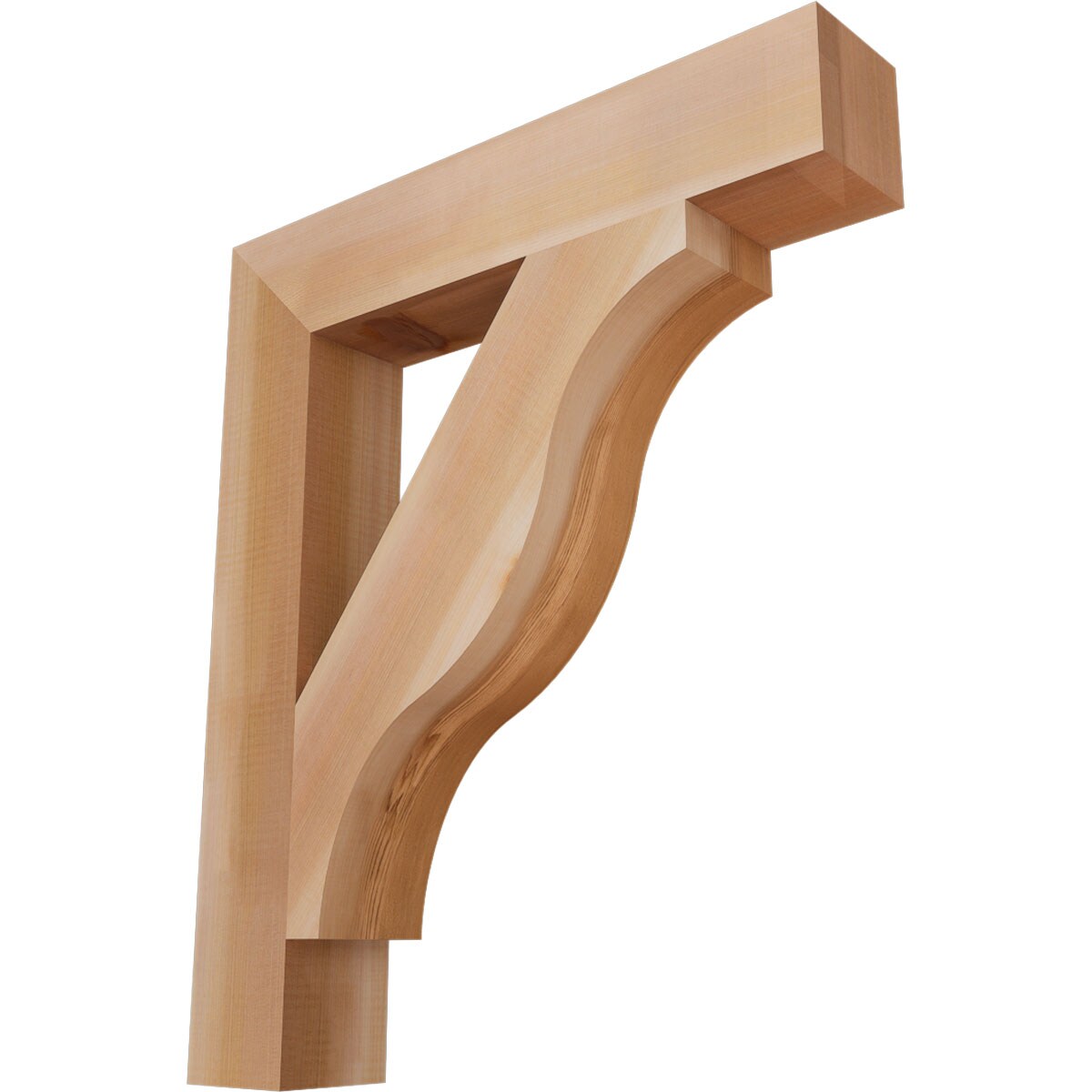 Ekena Millwork BKT04X22X26FST05SWR Funston Block Smooth 3-1/2-in x 22-in x 26-in Western red cedar Brown Wood Standard bracket