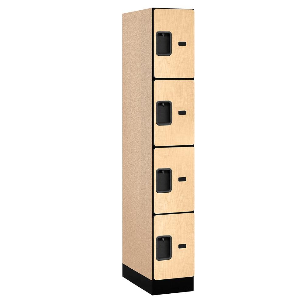 SALSBURY INDUSTRIES 34161MAP 12 -in Wide Four Tier Designer Wood Locker- 1 Wide- 6 -ft High- 21 -in Deep- Maple