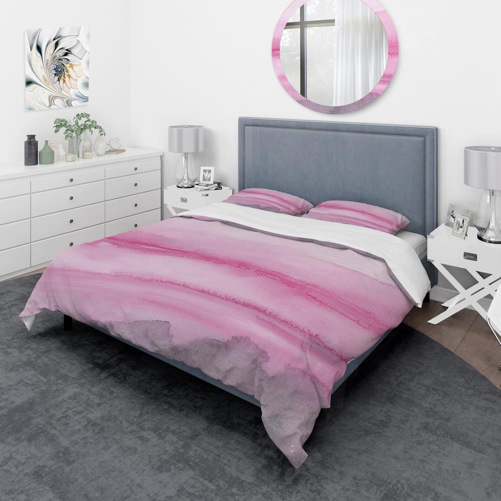 Designart BED30997-T 3 -Piece Pink Twin Duvet cover Set