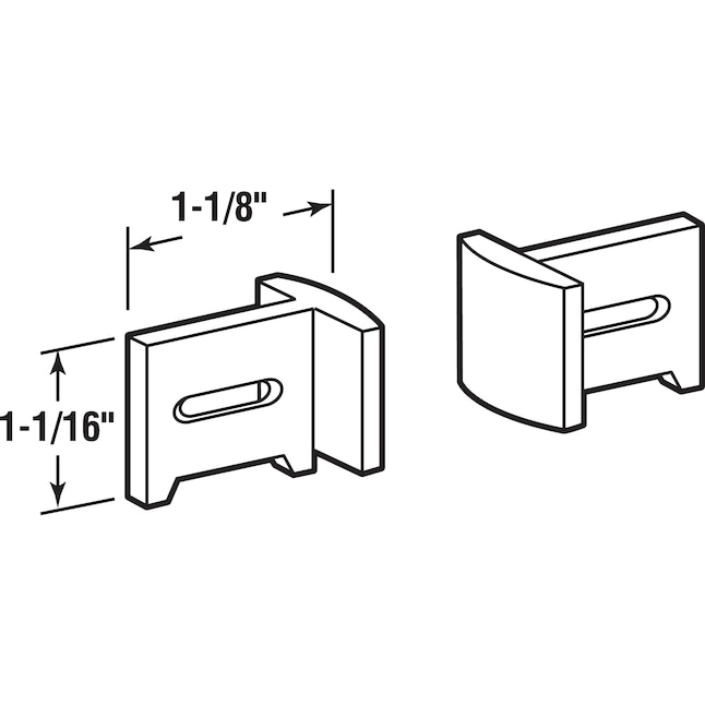 Prime-Line 2-Pack 1.125-in Plastic Pocket Door Bottom Guide Prime-Line 2-Pack 1.125-in Plastic Pocket Door Bottom Guide