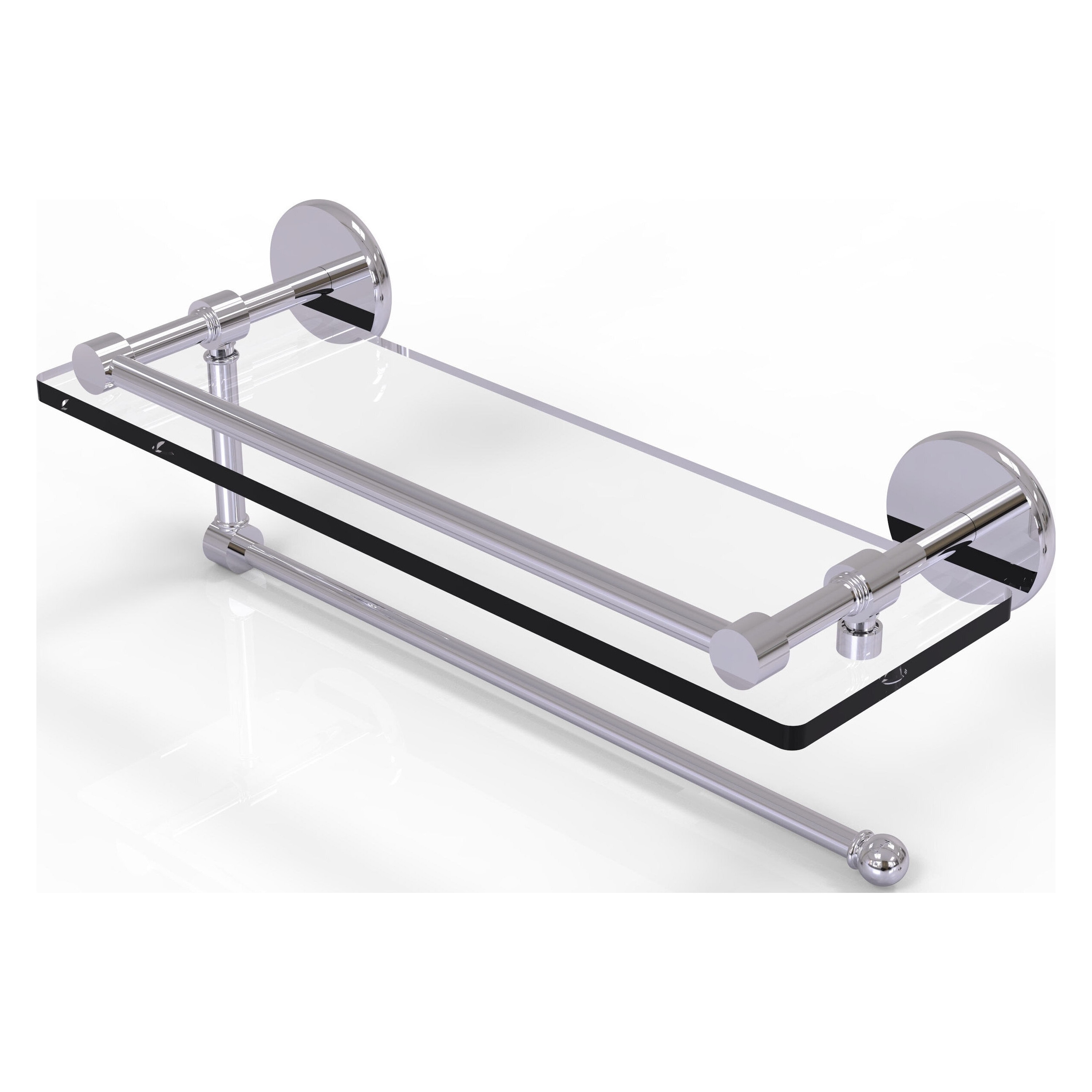 Allied Brass P1000-1PT/16-GAL-PC Prestige Skyline Polished Chrome Wall mount Bathroom Shelf ( 16-in x 5-in x 5-in )