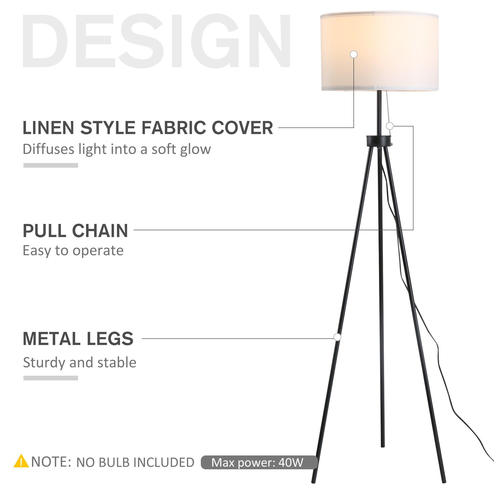 HomCom B31-187V80BK floorlamps - View #9