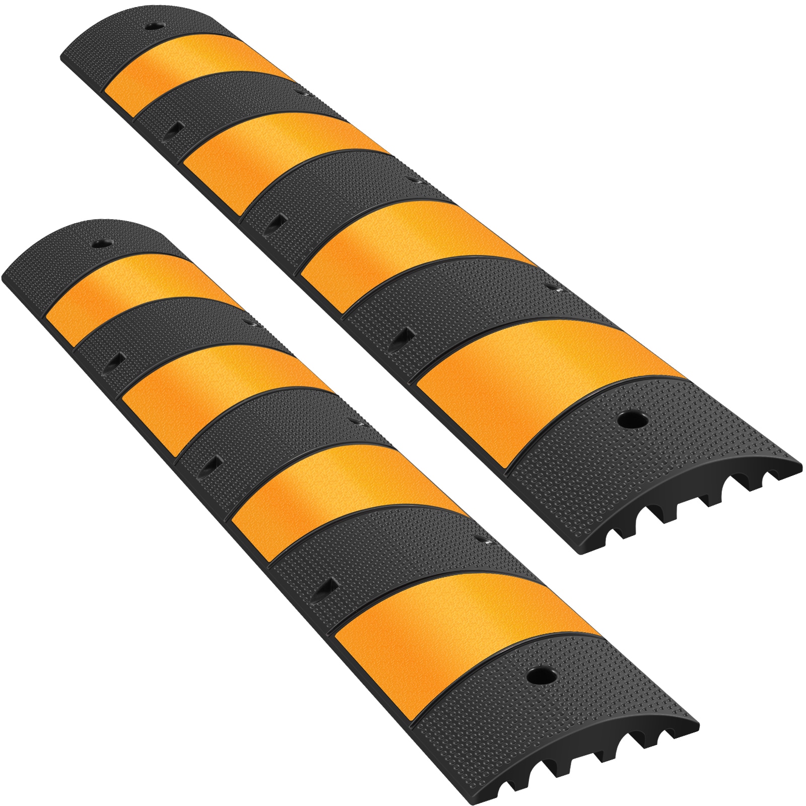 VEVOR GXB2G6FTZHHXJJSD1V0 2 -Piece 1-in x 12.8-Inches PVC Black and Yellow Overfloor cord protector