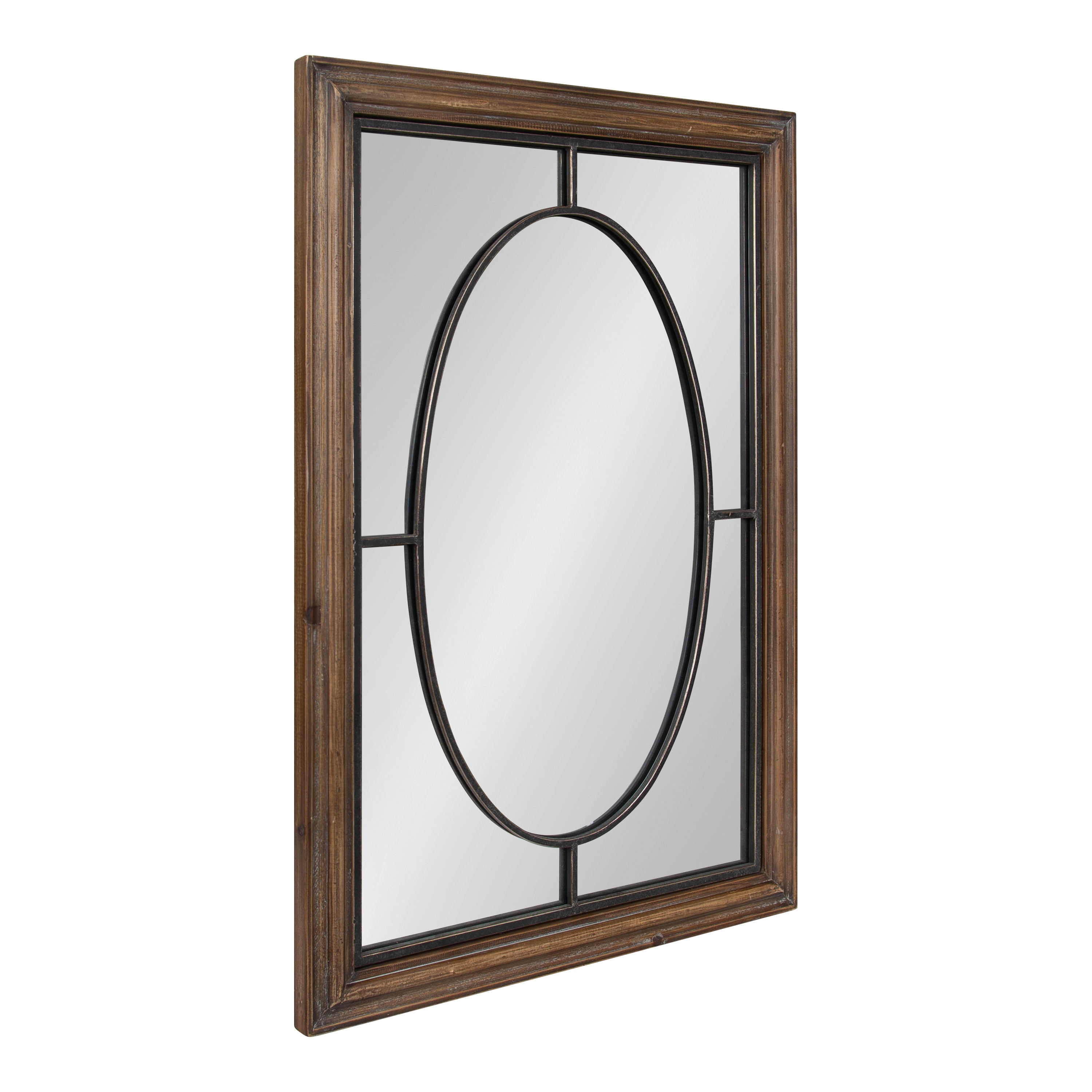 Kate and Laurel 218492 Silverthorne 24-Inches W x 35-Inches H Rectangle Rustic brown Beveled Wall Mirror