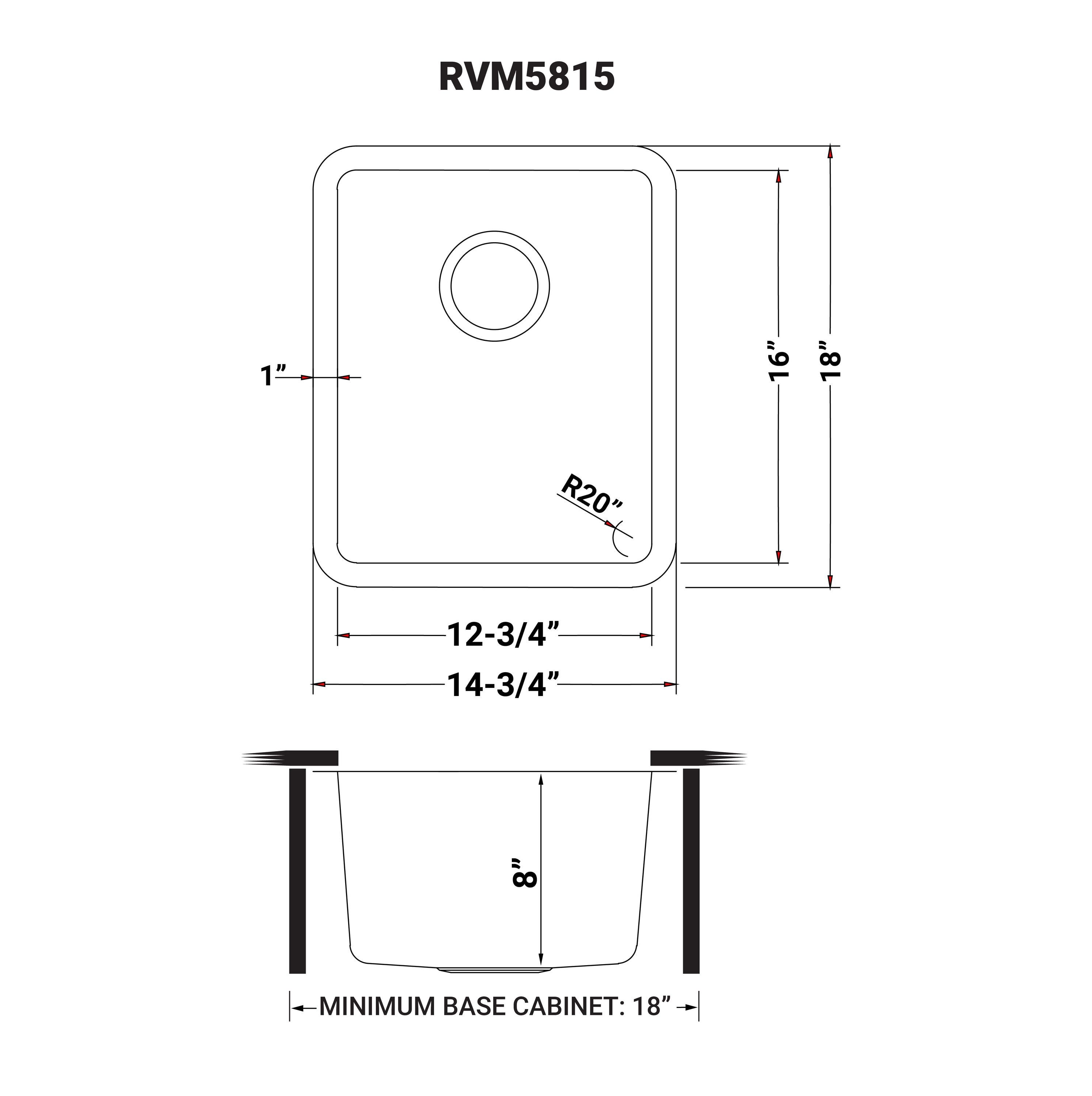 Ruvati RVM5815 Bar-Prep-Sinks - View #10