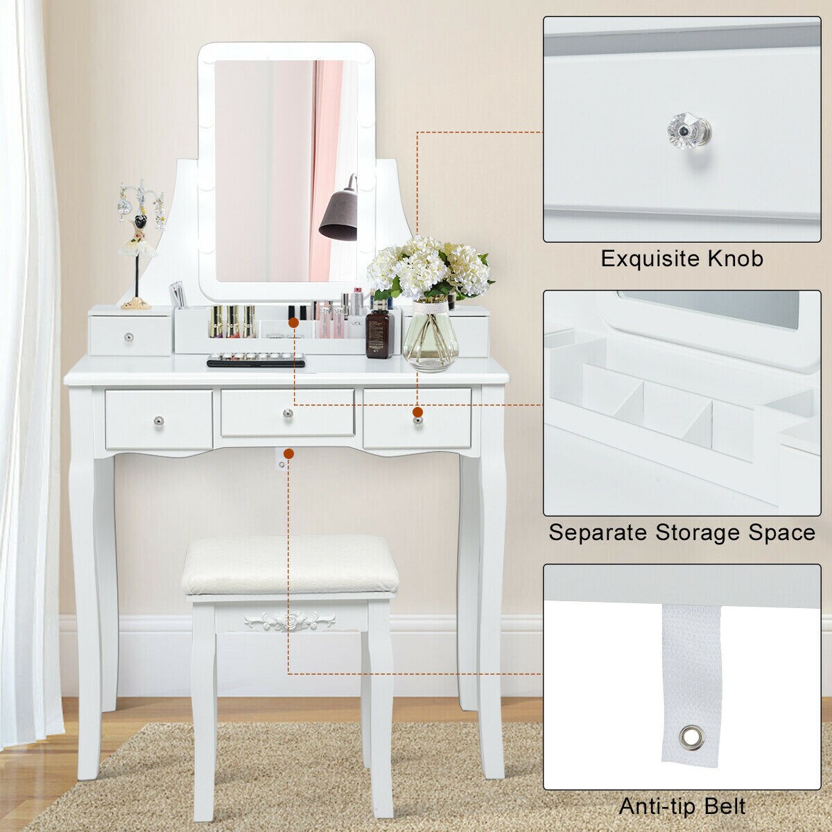 Fenbeli QLLSFENH415 Bedroom-Vanities - View #7