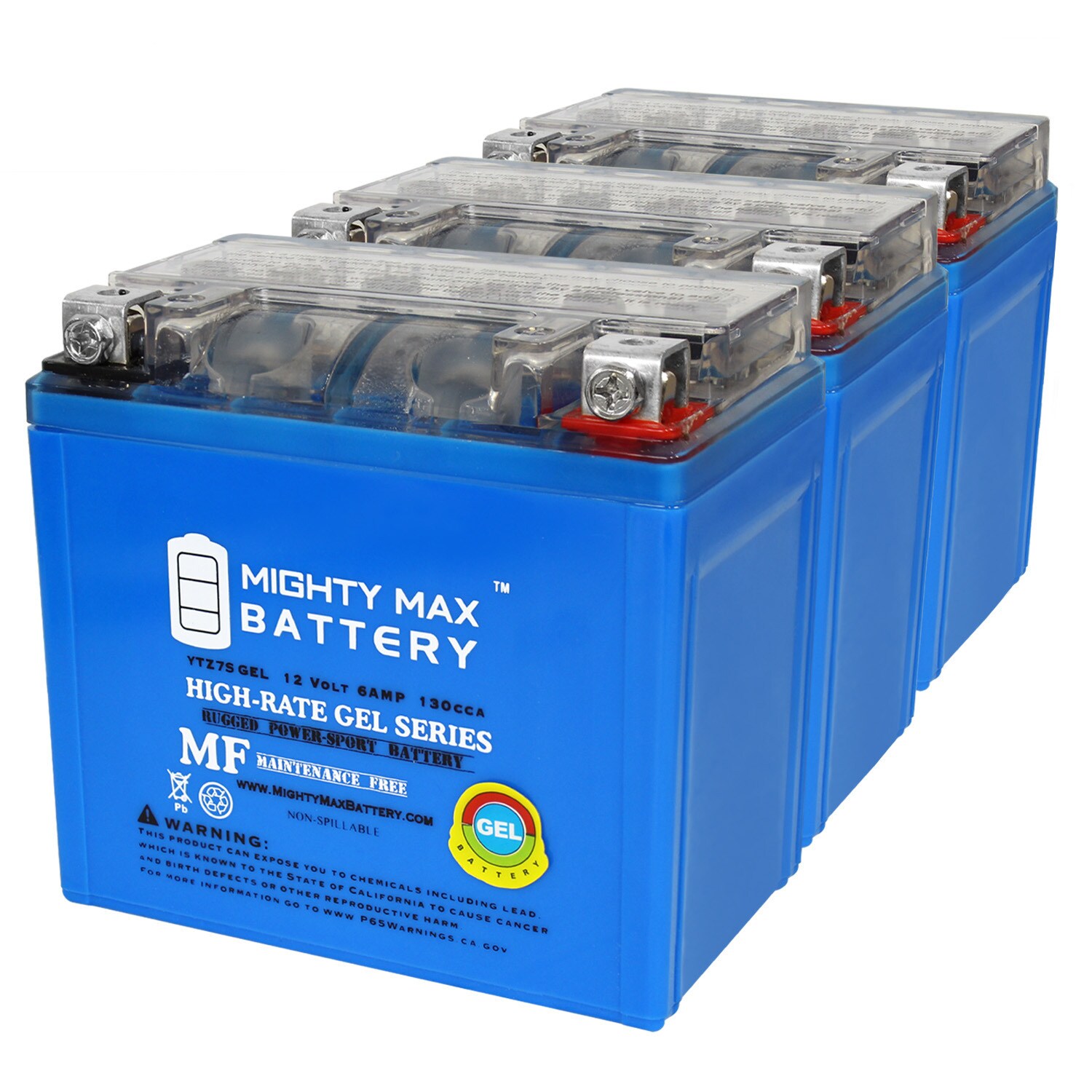 Mighty Max Battery MAX4007024 YTZ7SGEL 12V 6AH GEL Honda 50 NPS50 Ruckus 03-14 Rechargeable Sealed GEL 1260 Backup power Batteries 3 -Pack