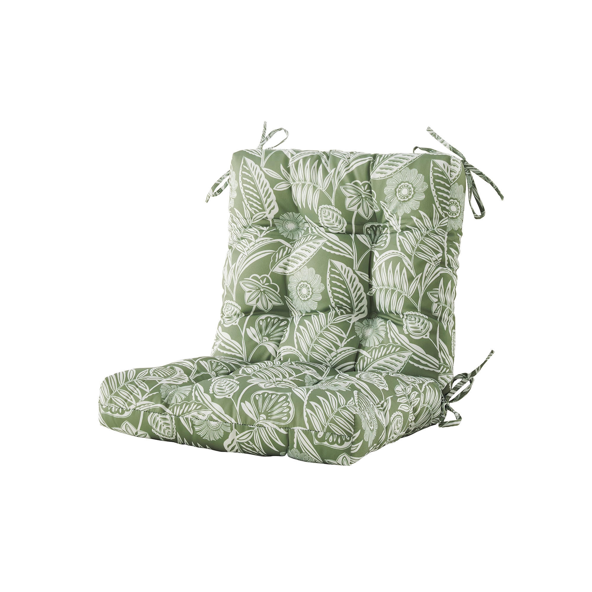 Artplan BZBFL01 Outdoor Chair Cushions-40x20x4-Low BackTufted Thick Outdoor Wicker Lawn Seat Cushion with Ties for Patio Furniture