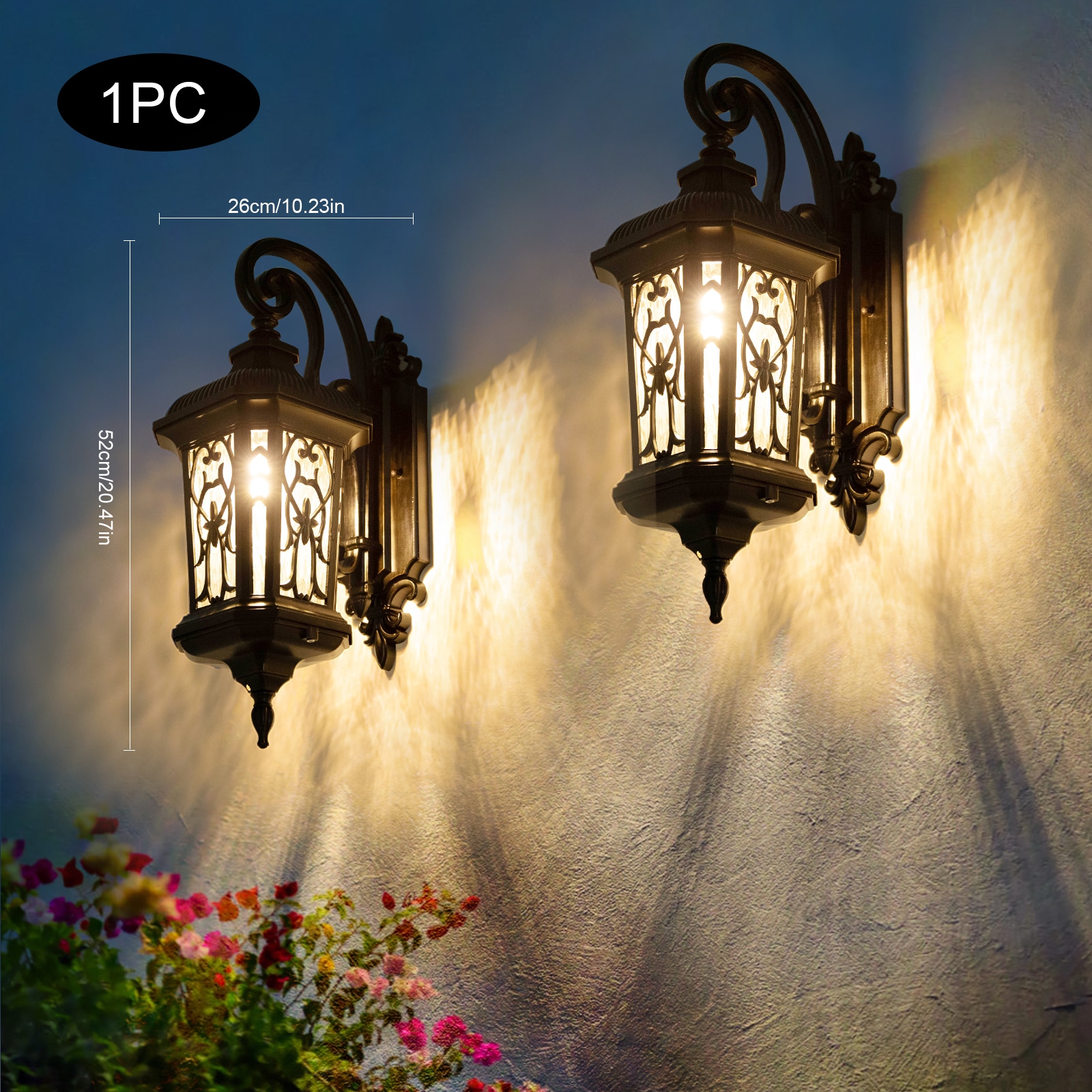 Oukaning 10.23-in W 1-Light Brushed Black Modern
