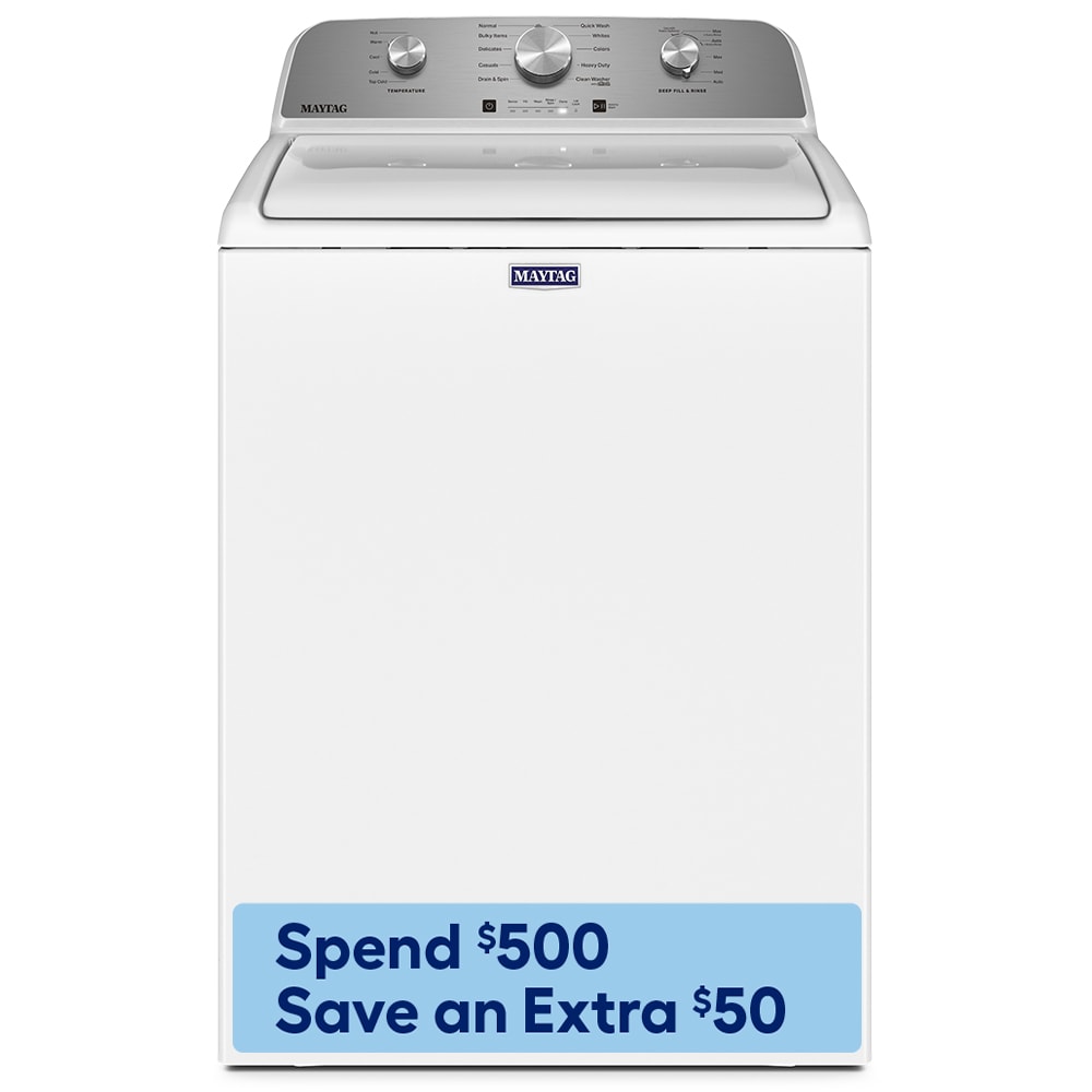 Maytag 4.5-cu ft High Efficiency Agitator Top-Load Washer (White ...