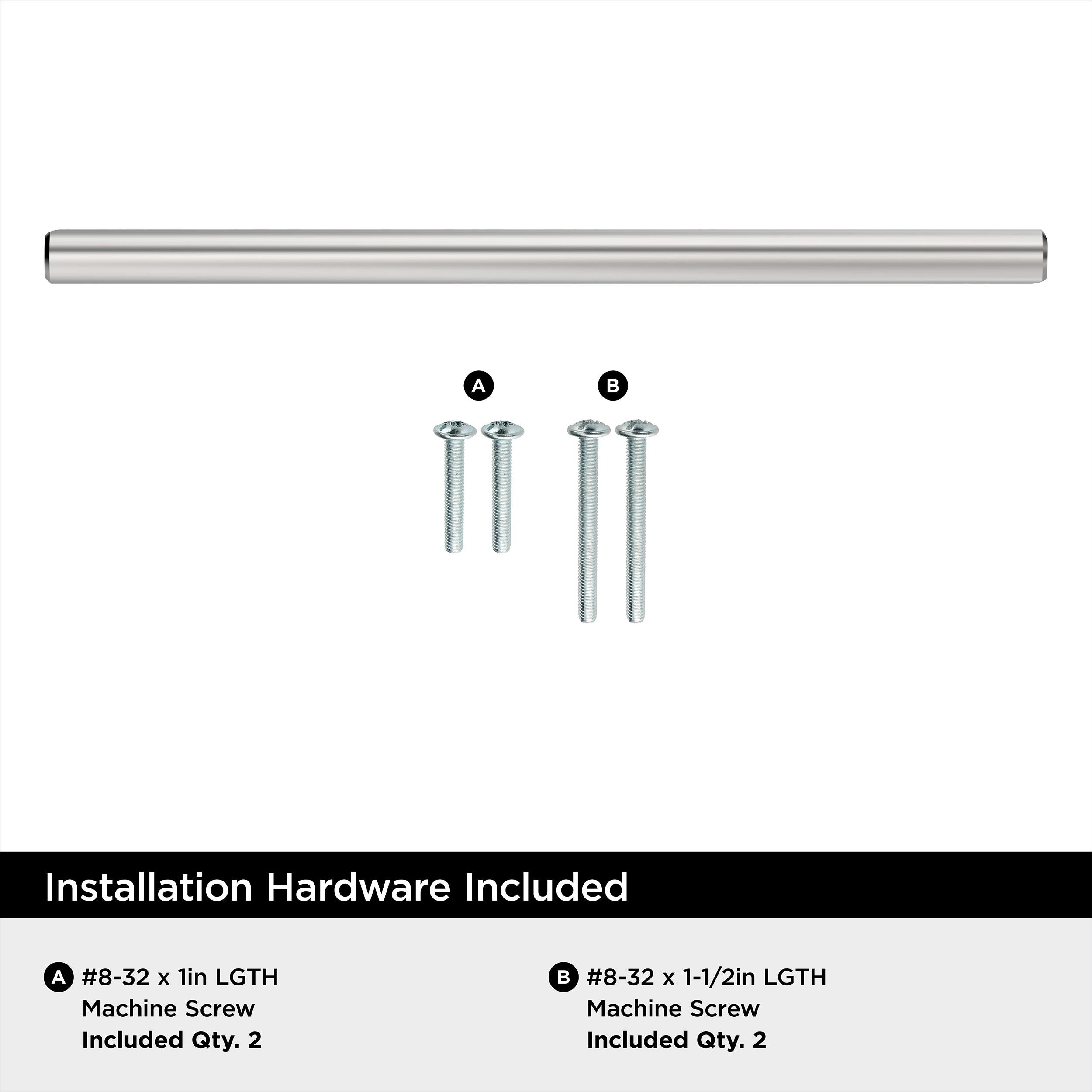 Polished Chrome Modern Bar Cabinet Pull with Mounting Hardware