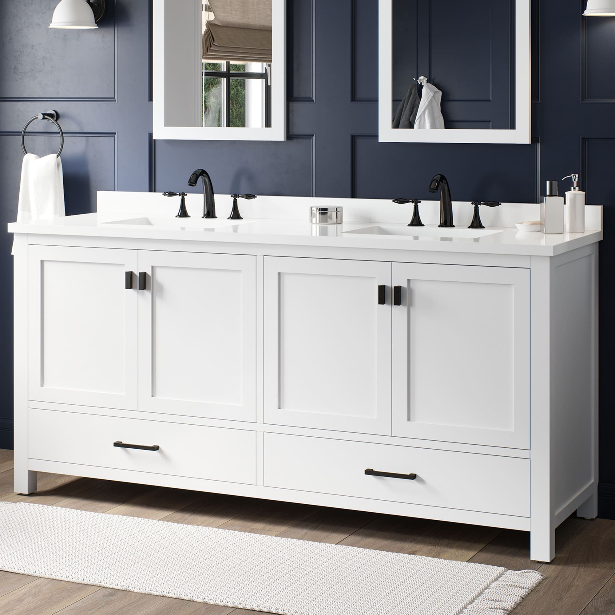 allen + roth Ronald 72-in Almond Toffee Undermount Double Sink