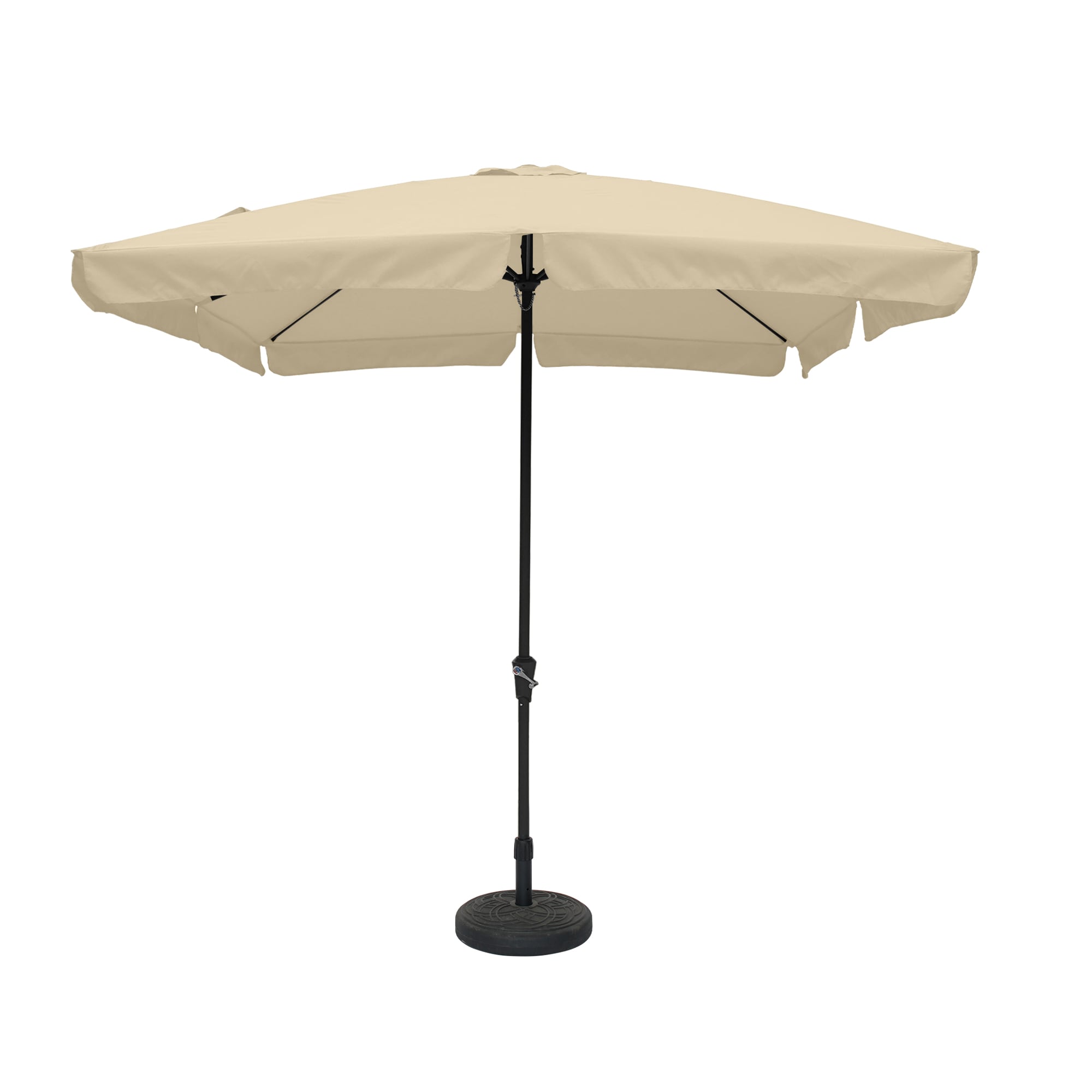 Mondawe 21WF374BE-ED 10-ft Steel Beige No-tilt Market Patio Umbrella with Base