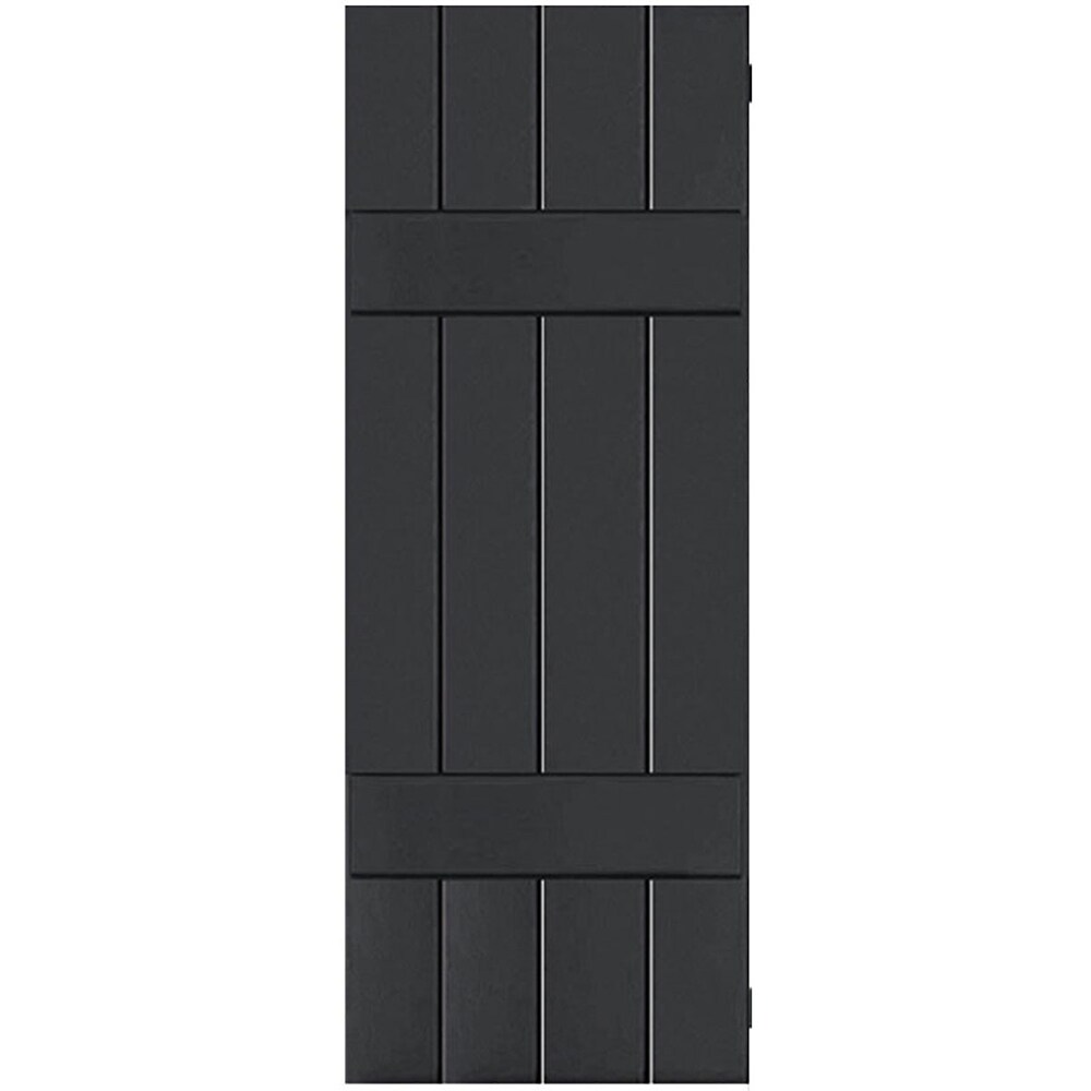 Ekena Millwork RWB15X043BLP 15-in W x 43-in H Black Board and batten Wood Exterior Shutters ( 2 -Pack )