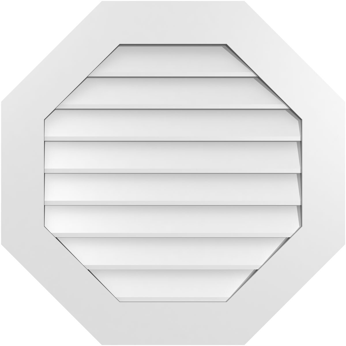 Ekena Millwork GVPOC28X2801SN 28-Inches x 28-Inches Off-white Octagon PVC Gable Louver Vent