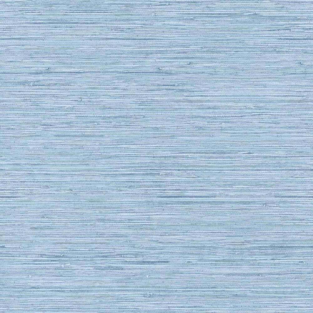 York Wallcoverings WB5504 Ashford Tropics 56-sq ft Blue Paper Grasscloth Prepasted Soak and Hang Wallpaper