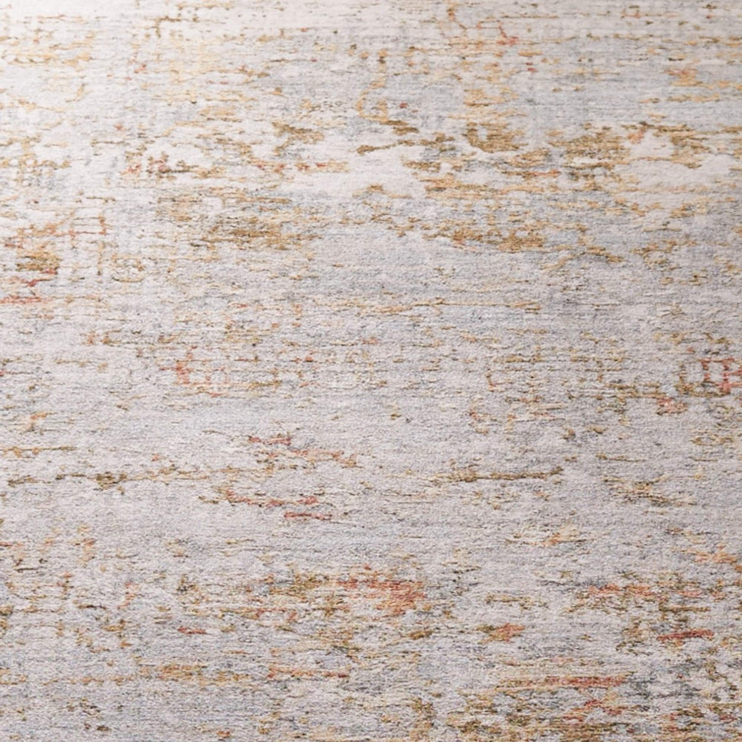Adrianna Blue and Gold Abstract 8' x 10' Synthetic Rug