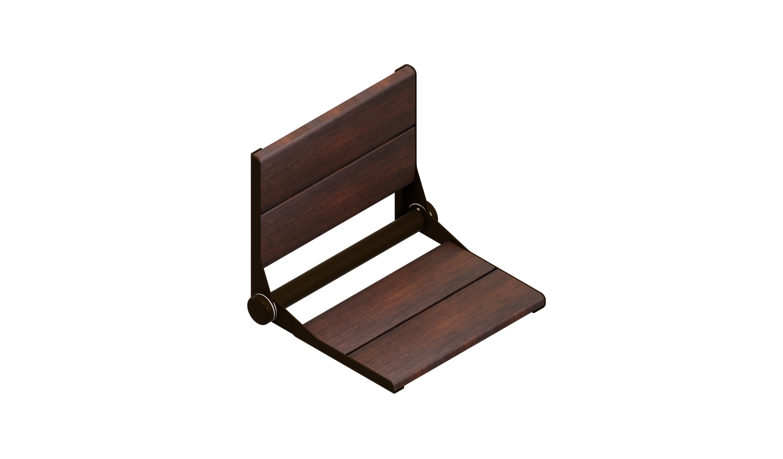 Invisia INV-WSFD-18-MED-ORB Medium Stain Oil Rubbed Bronze Frame Bamboo Wall mount Shower seat