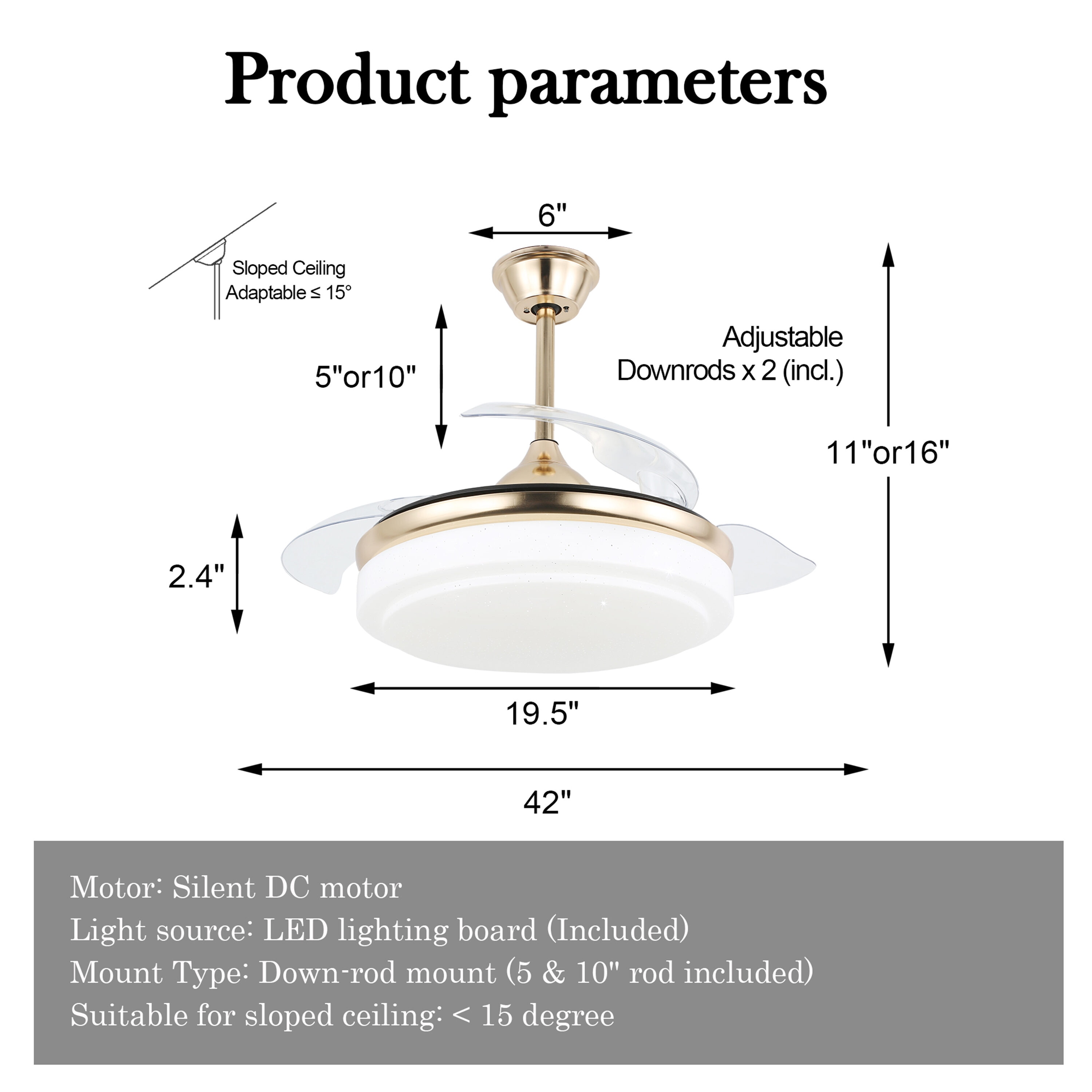 Oaks Decor BD4262-G Ceiling-Fans - View #11