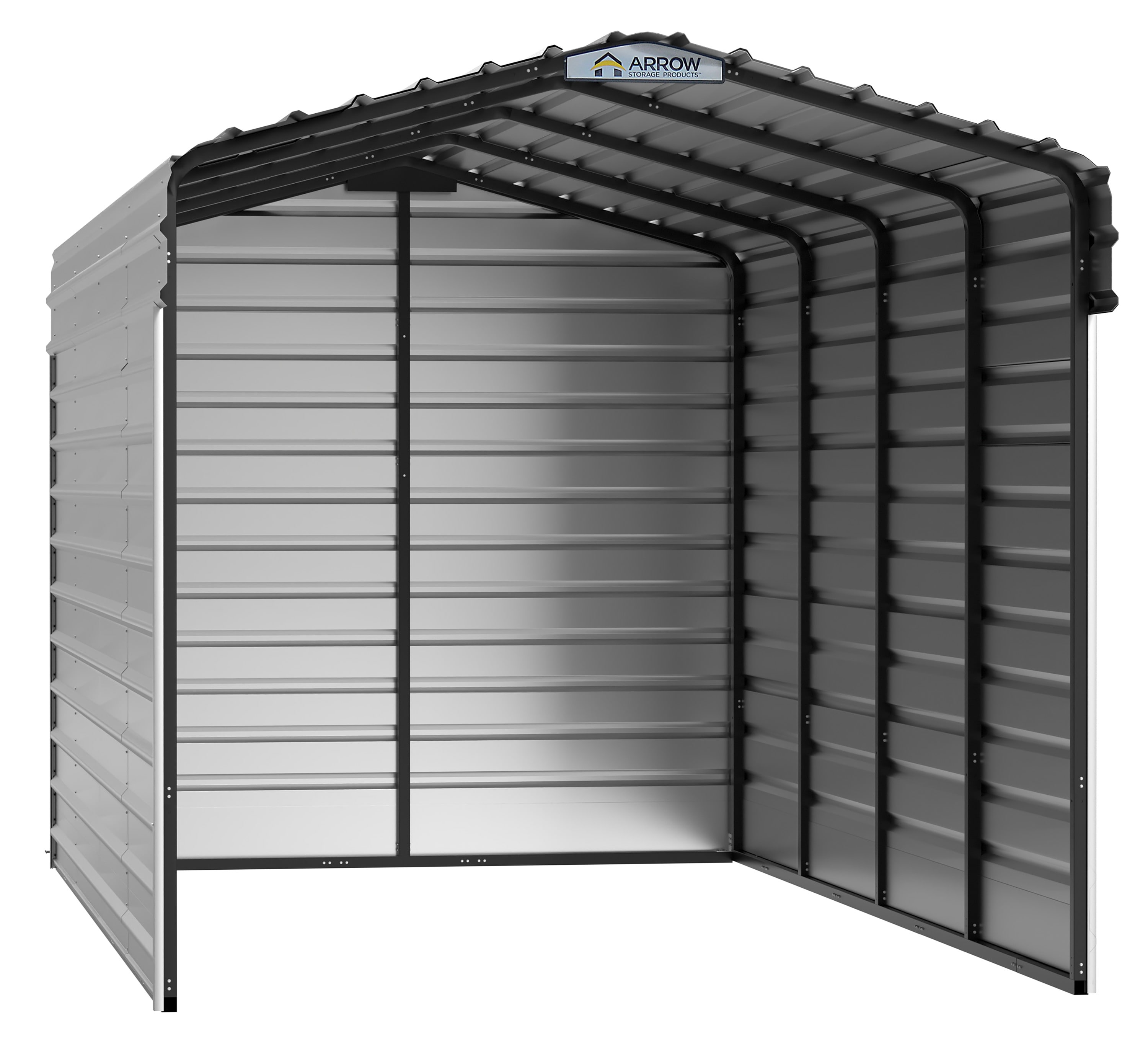 Arrow CPH102009ECL3 10-ft W x 20-ft L x 9-ft H Eggshell Metal Carport with Metal Roof
