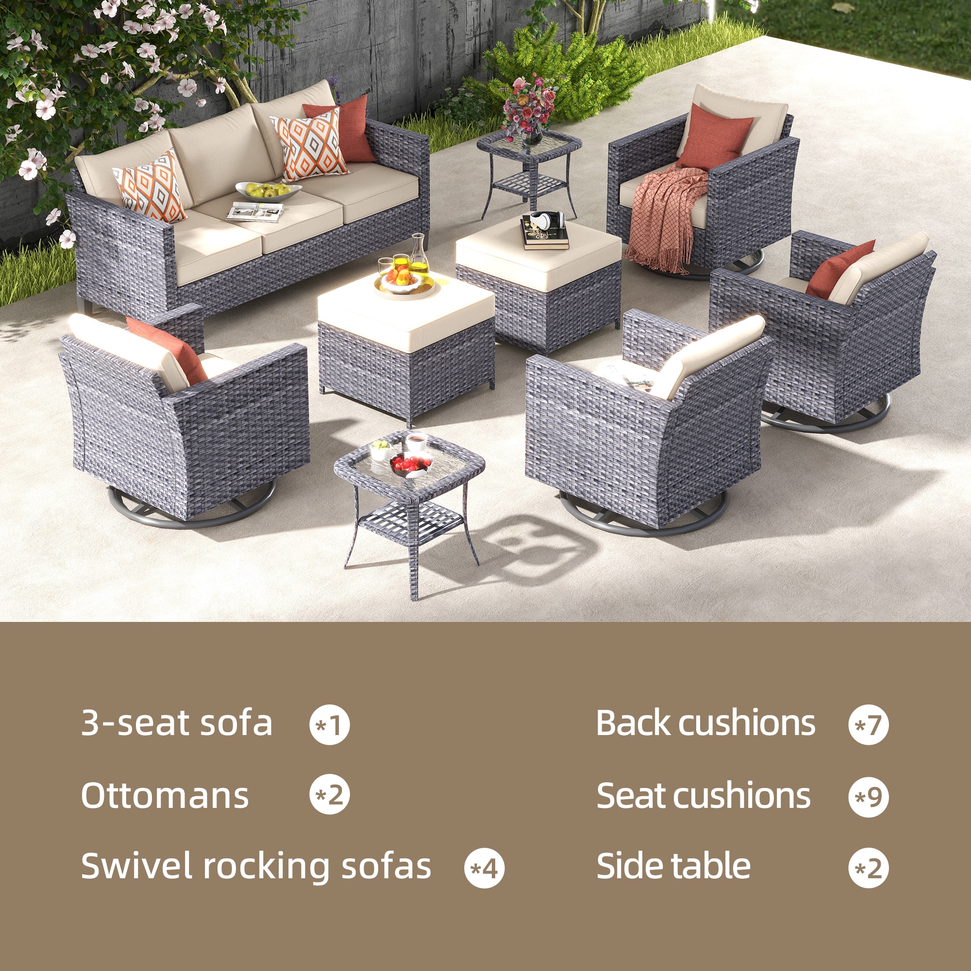 XIZZI XSQRC6195 Patio-Conversation-Sets - View #2
